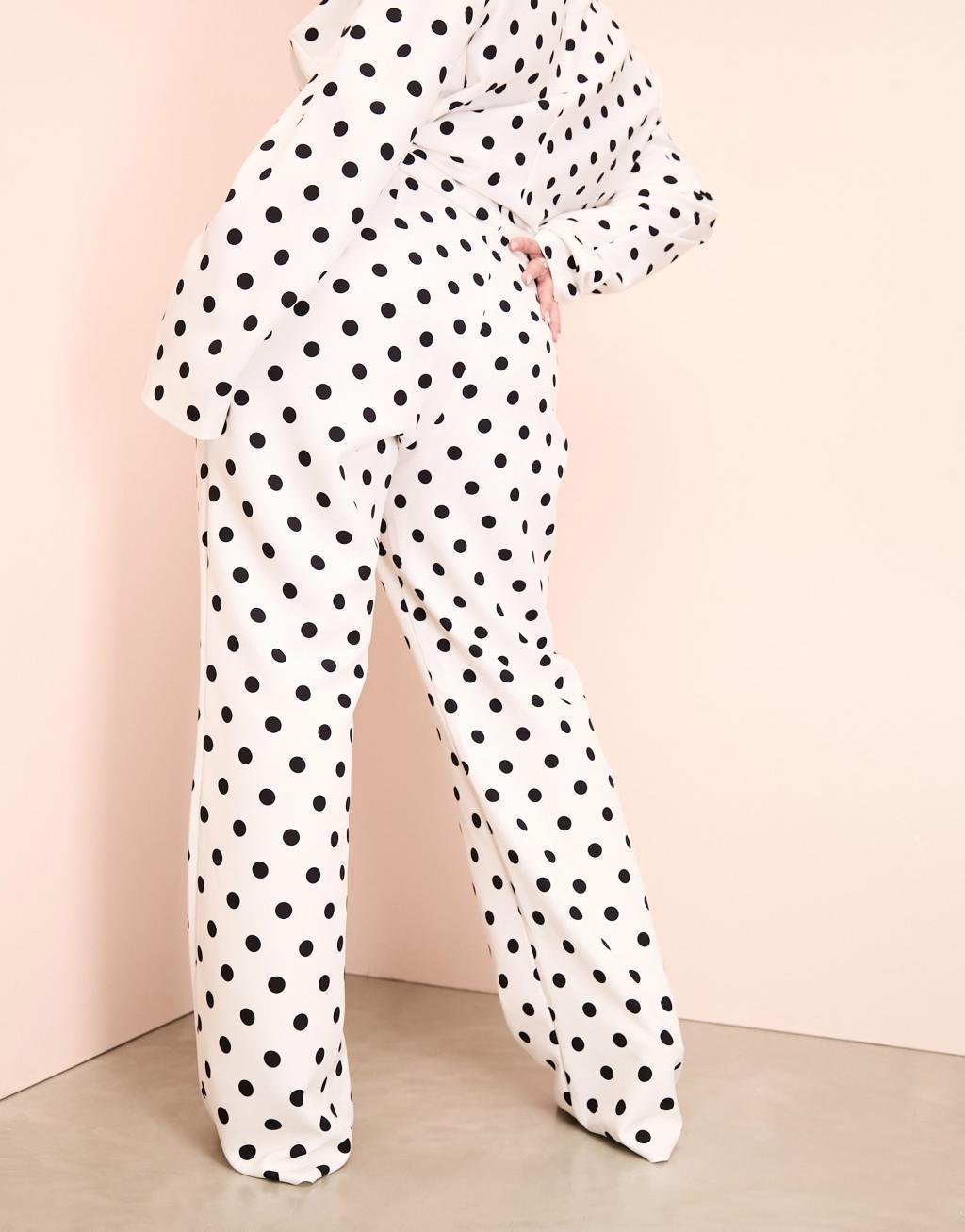 ASOS LUXE Curve tailored suit pants in spot print - part of a set Product Image