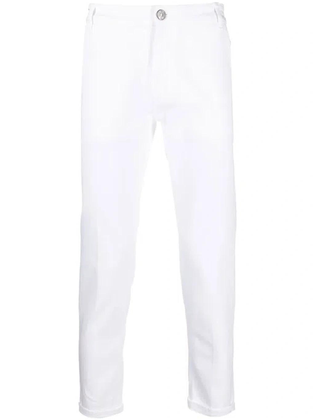 PT TORINO Mid-rise Slim-fit Jeans In White Product Image