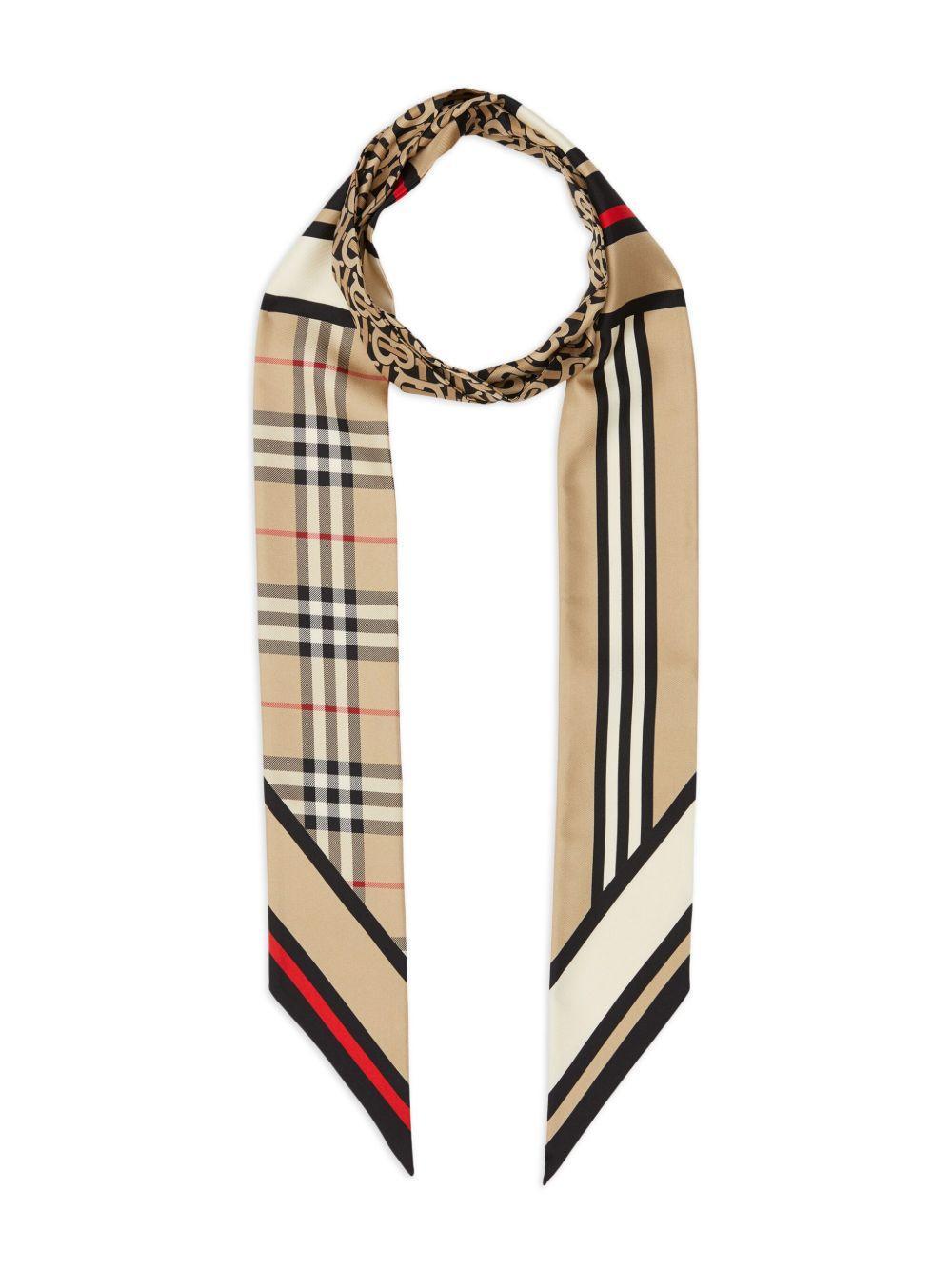 montage-print silk skinny scarf Product Image