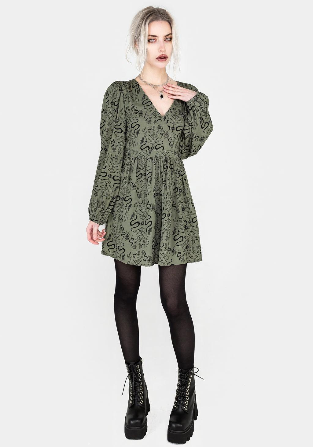 Dominion Snake Print V-Neck Mini Dress Product Image