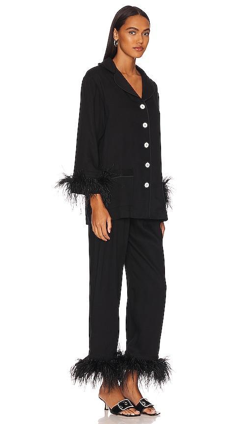 Feather-Trim Party Pajama Set Product Image