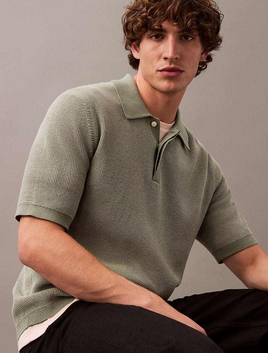 Smooth Cotton Waffle Classic Polo Shirt  Product Image