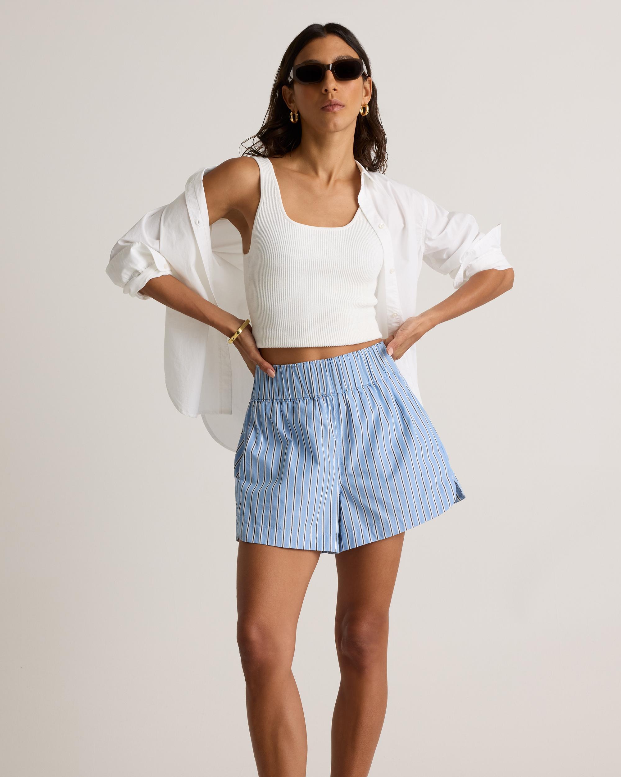 100% Organic Cotton Poplin Pull-On Shorts Product Image