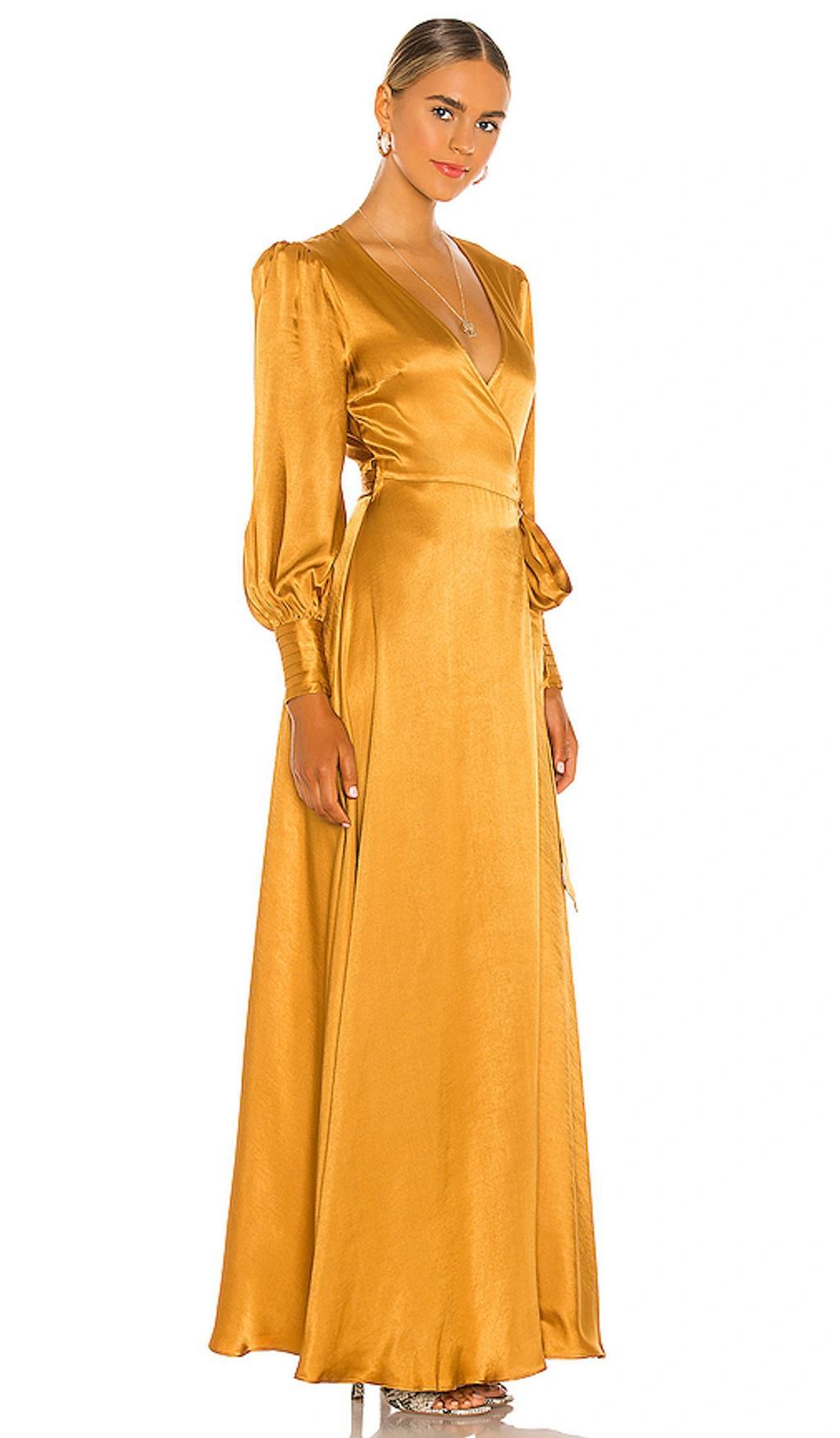 HOUSE OF HARLOW 1960 X Revolve Maxi Wrap Dress In Gold Product Image