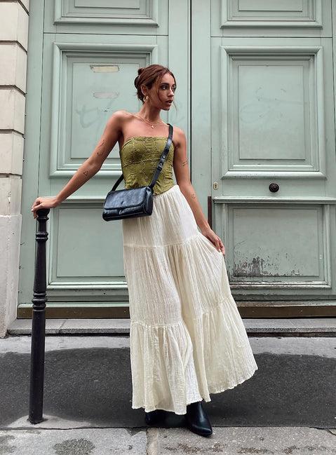 Gilchrist Low Rise Maxi Skirt Ivory Low impact Product Image