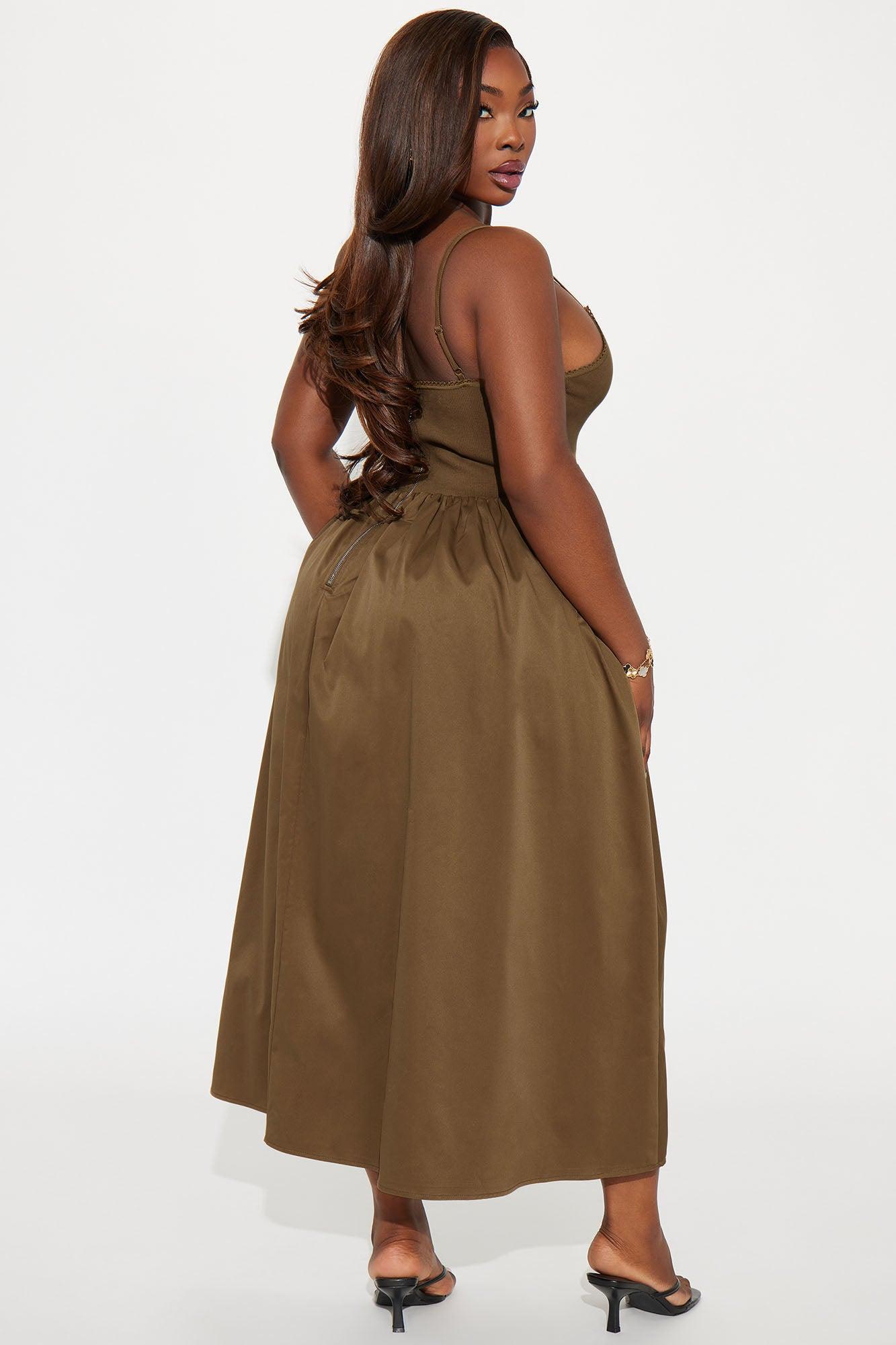 Classic Midi Dress - Brown Product Image