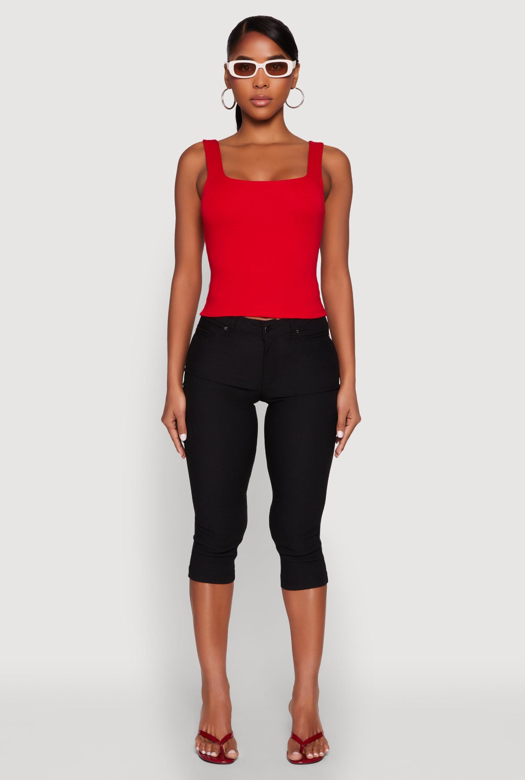 Double Layer Square Neck Tank Top Female Product Image