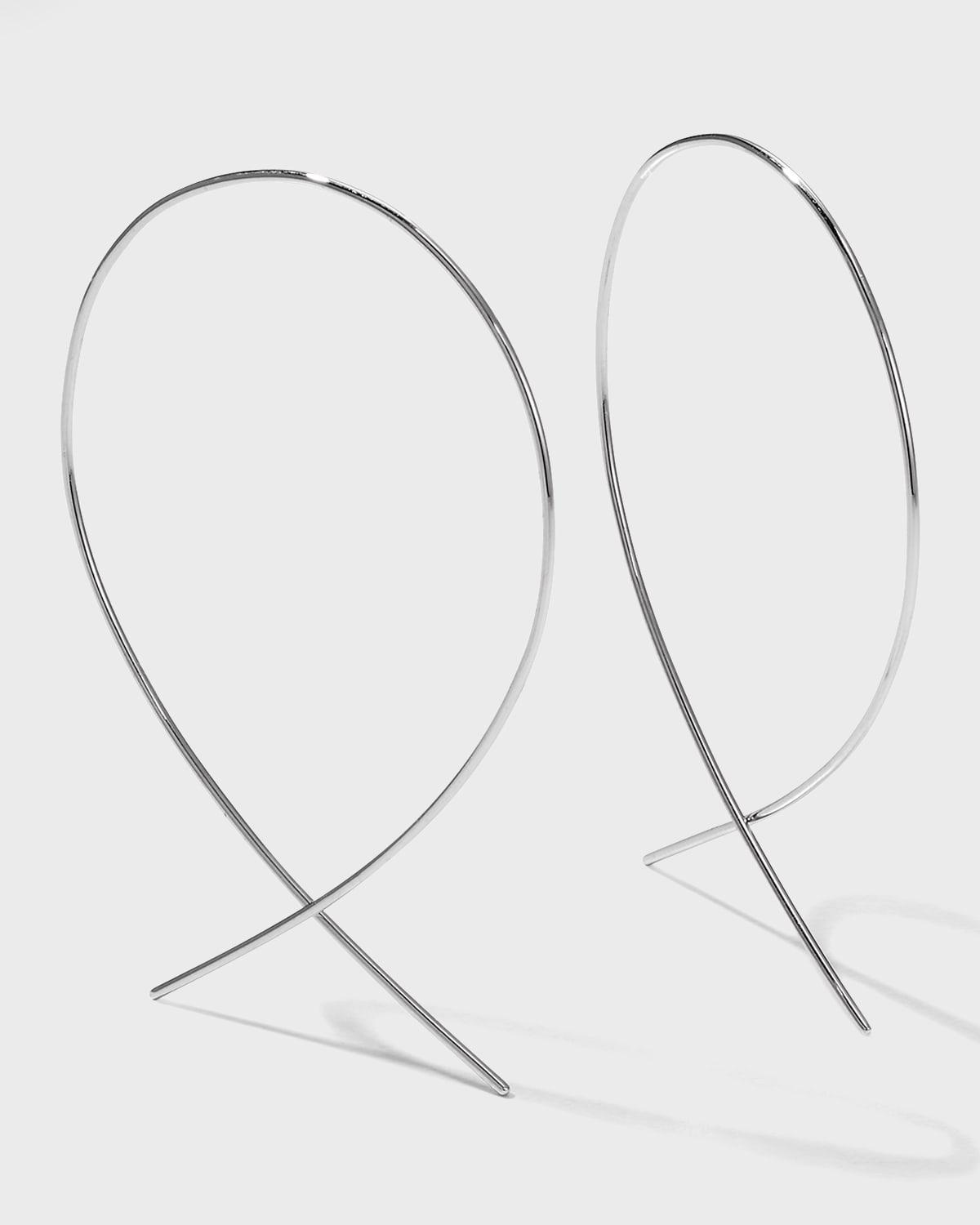 Womens 14K Small Wire Upside Down Hoops Product Image