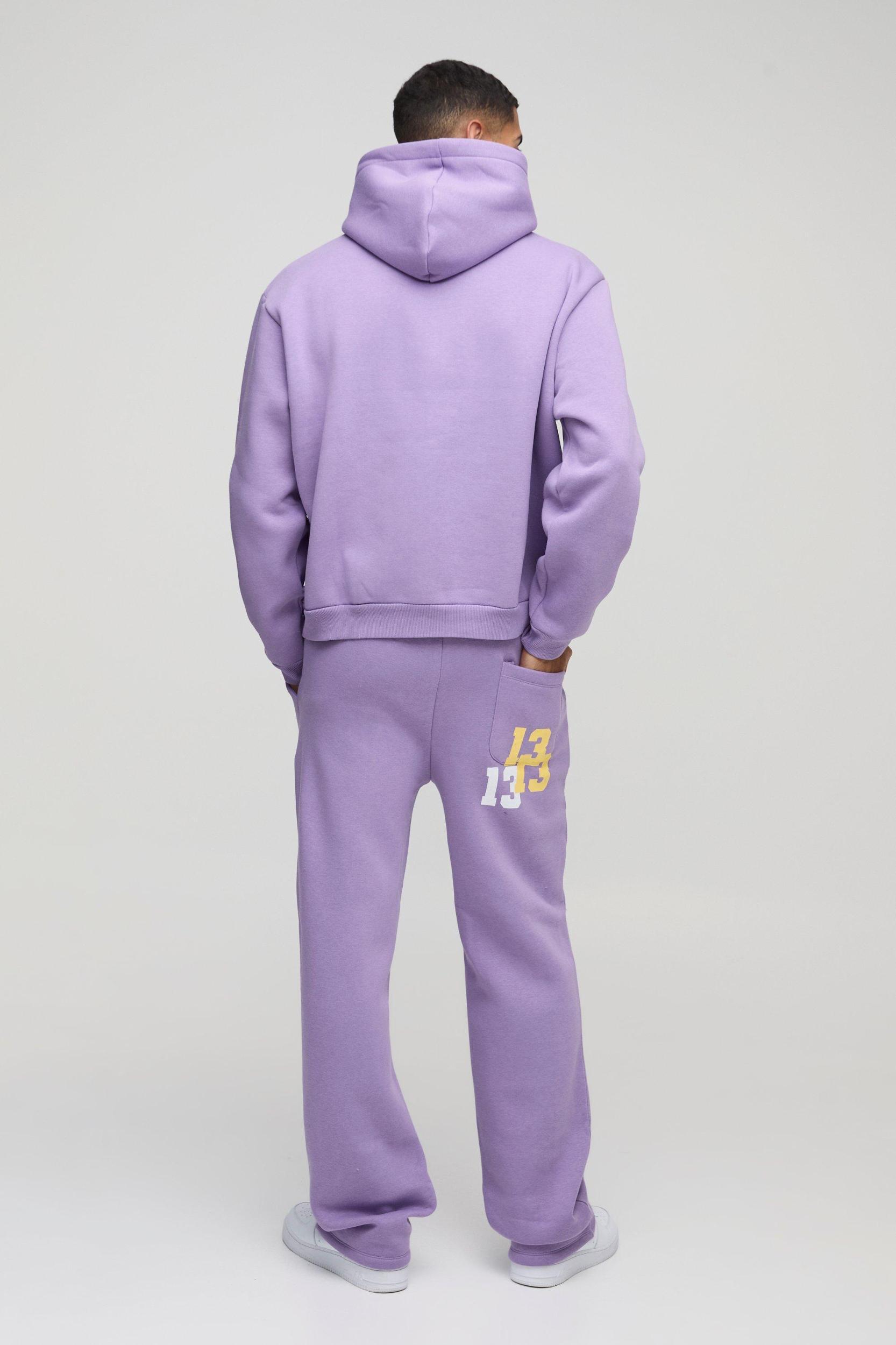 Oversized Boxy Worldwide 13 Embroidered Varsity Tracksuit | boohooMAN USA Product Image