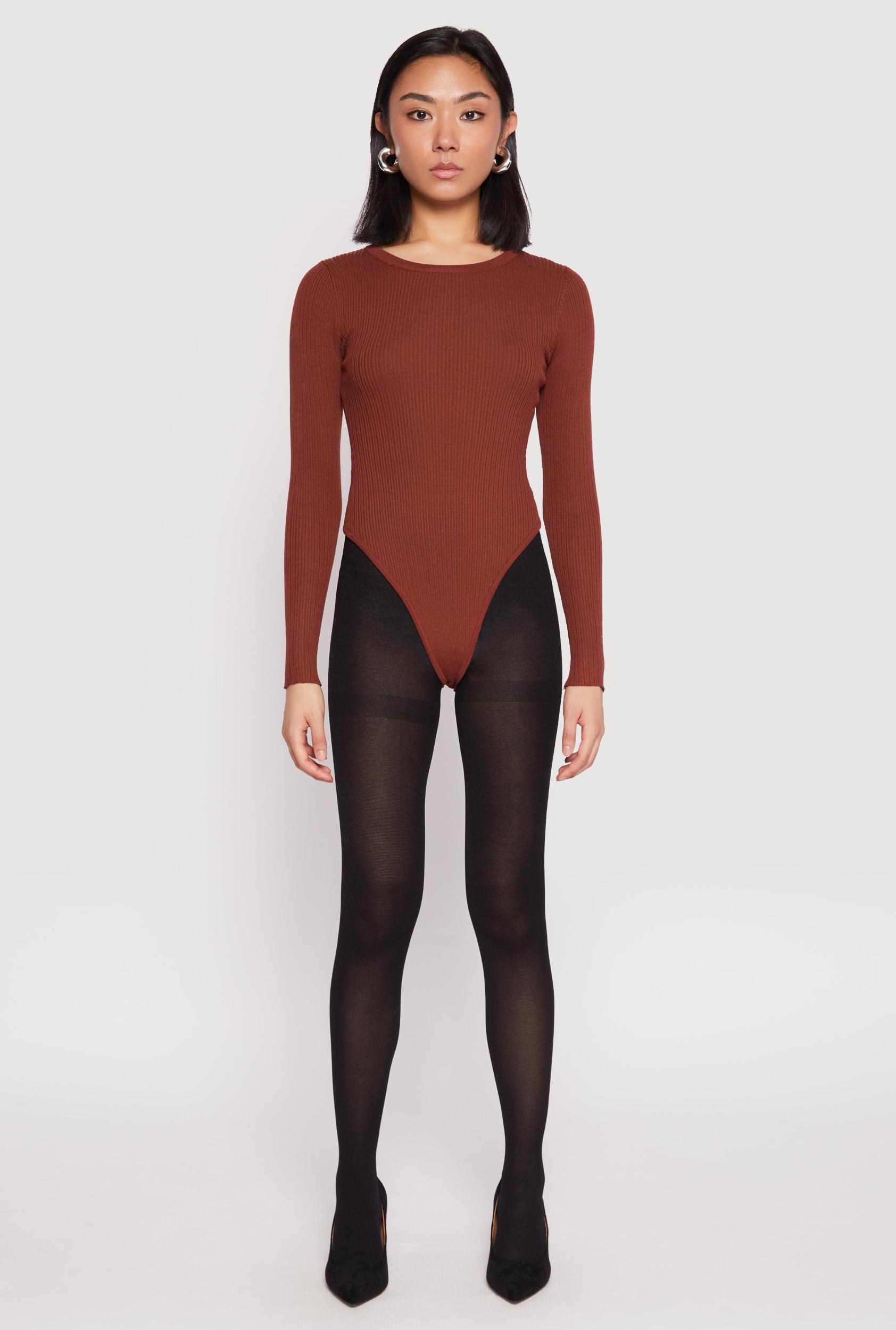 Womens Daisy Ribbed Knit Bodysuit Product Image