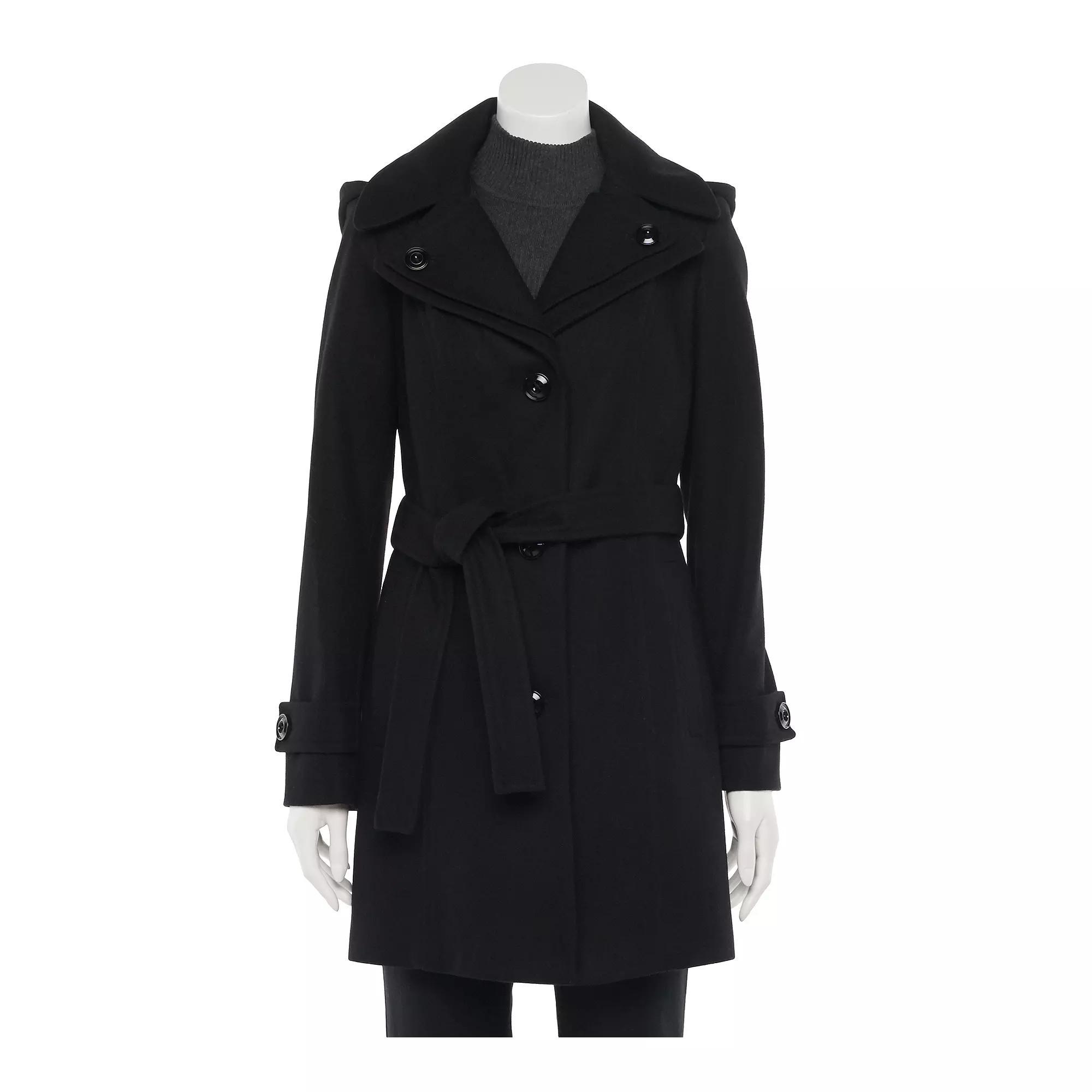 Women's TOWER by London Fog Wool Blend Trench Coat, Size: Large, Red Product Image