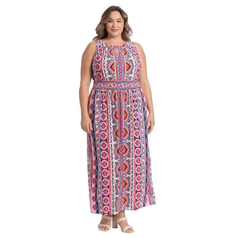 Plus Size London Times Halter Maxi Dress, Womens Product Image