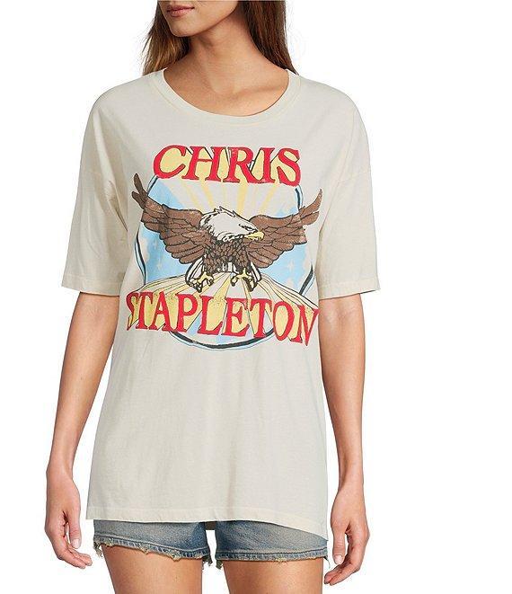 Daydreamer Knit Eagle Crew Neck Short Sleeve Tee Product Image