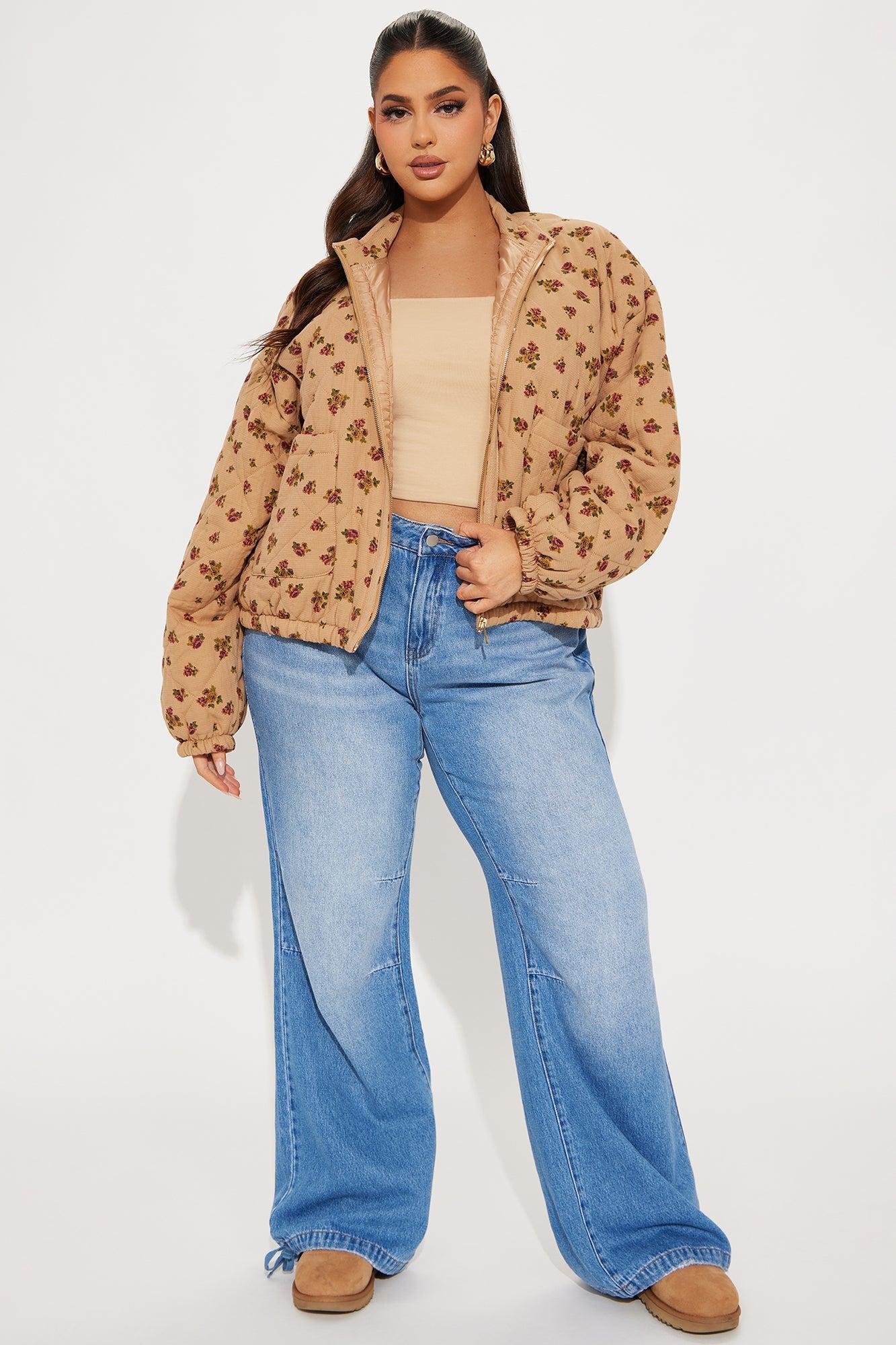 As Sweet As They Come Oversized Quilted Jacket - Stone Product Image
