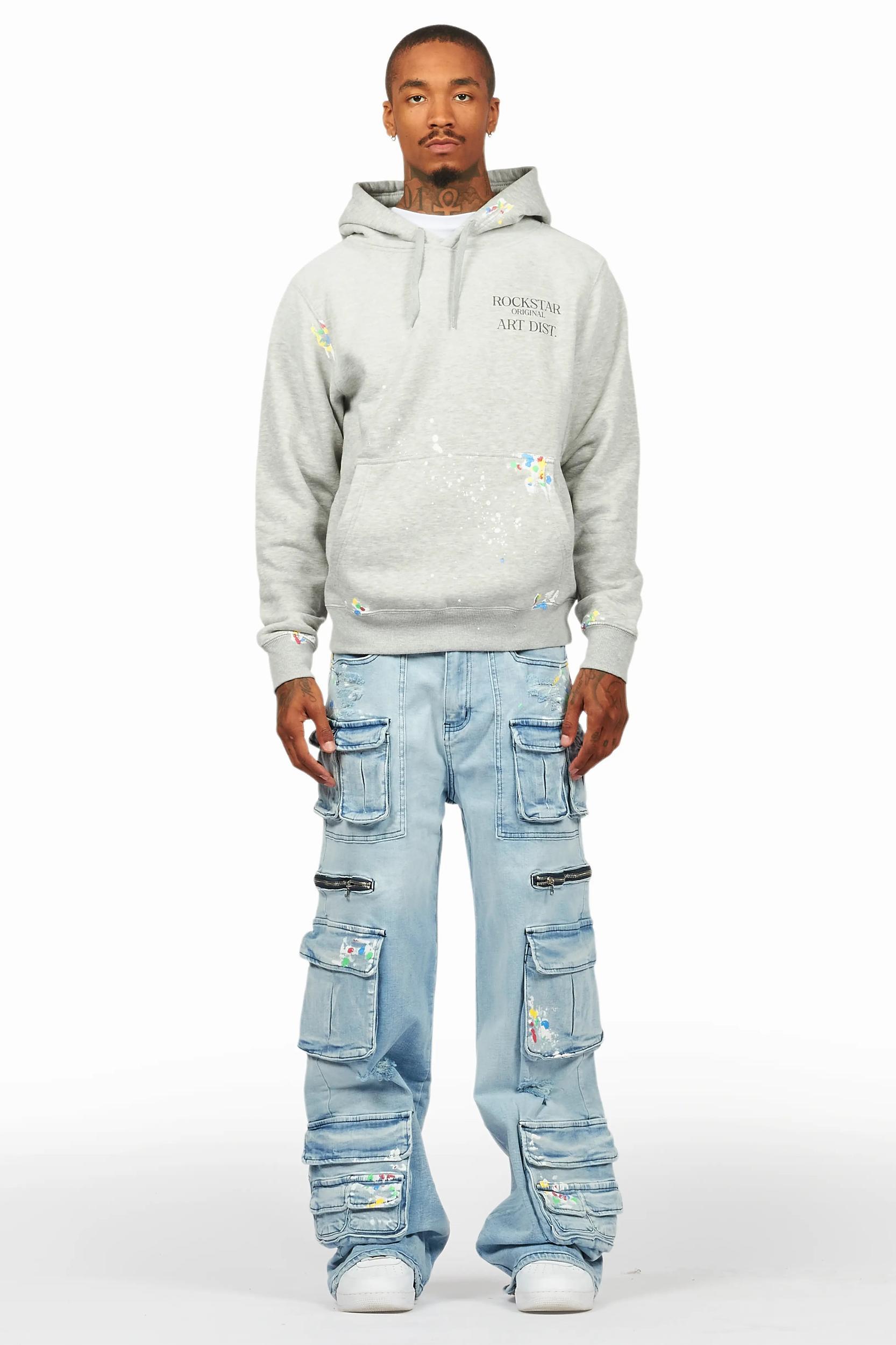 Art Dist Grey/Blue Hoodie/Baggy Fit Jean Bundle Male Product Image