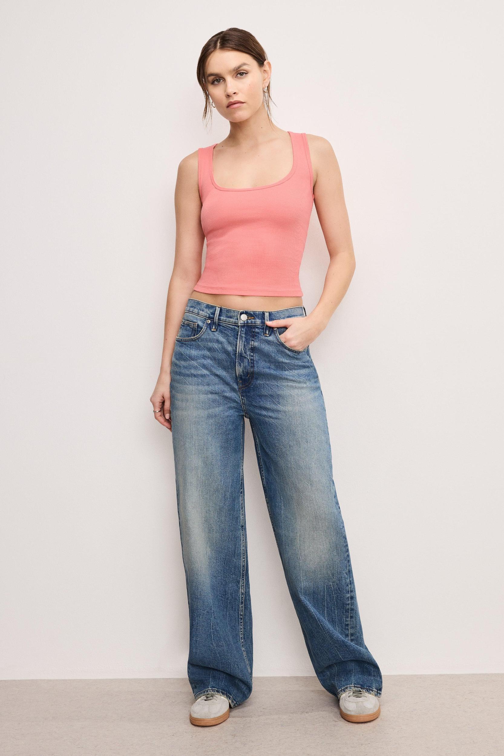 MICRO RIB TANK TOP | LIGHT CORAL001 Product Image
