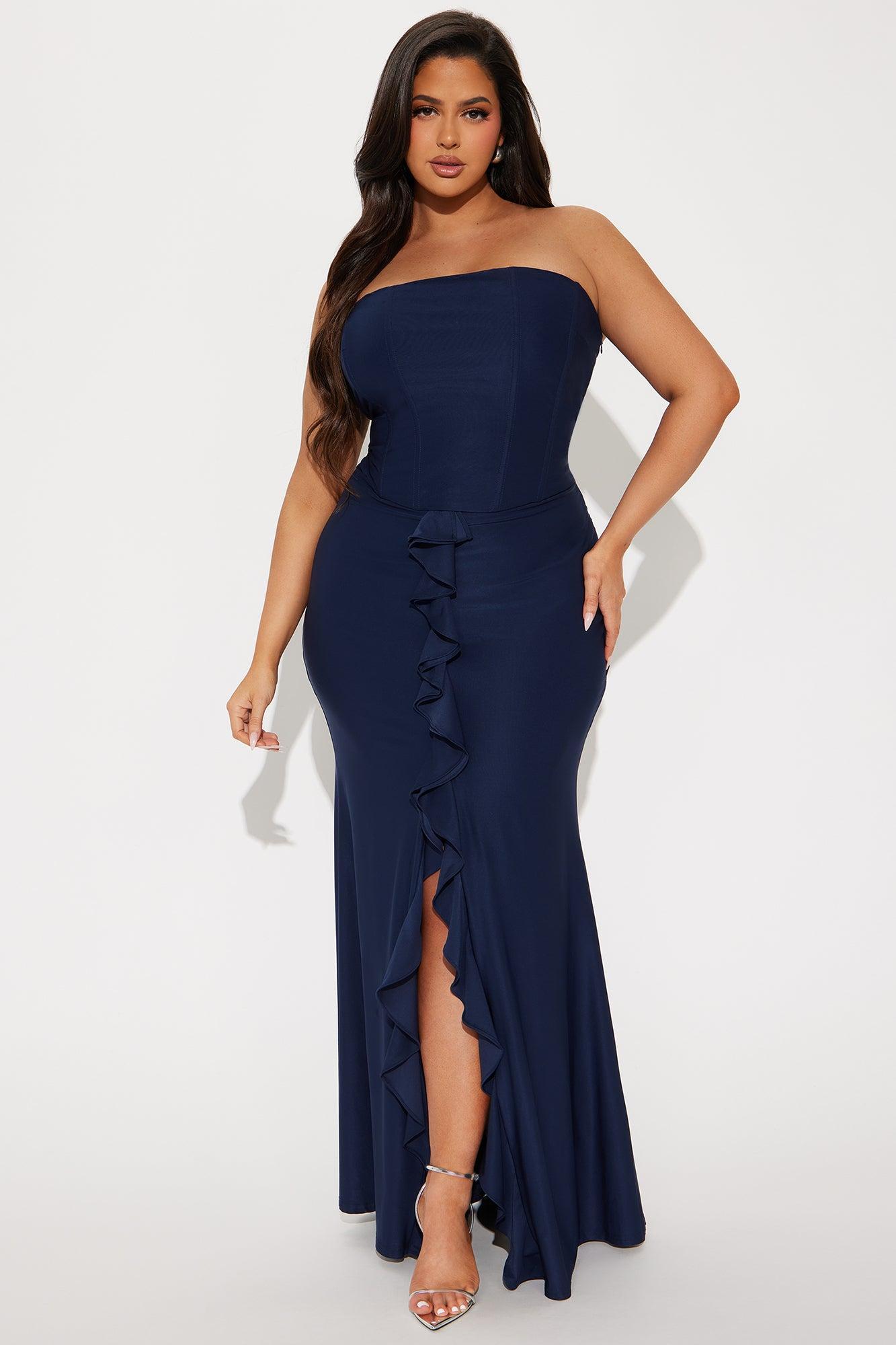 Tianna Strapless Maxi Dress - Navy Product Image