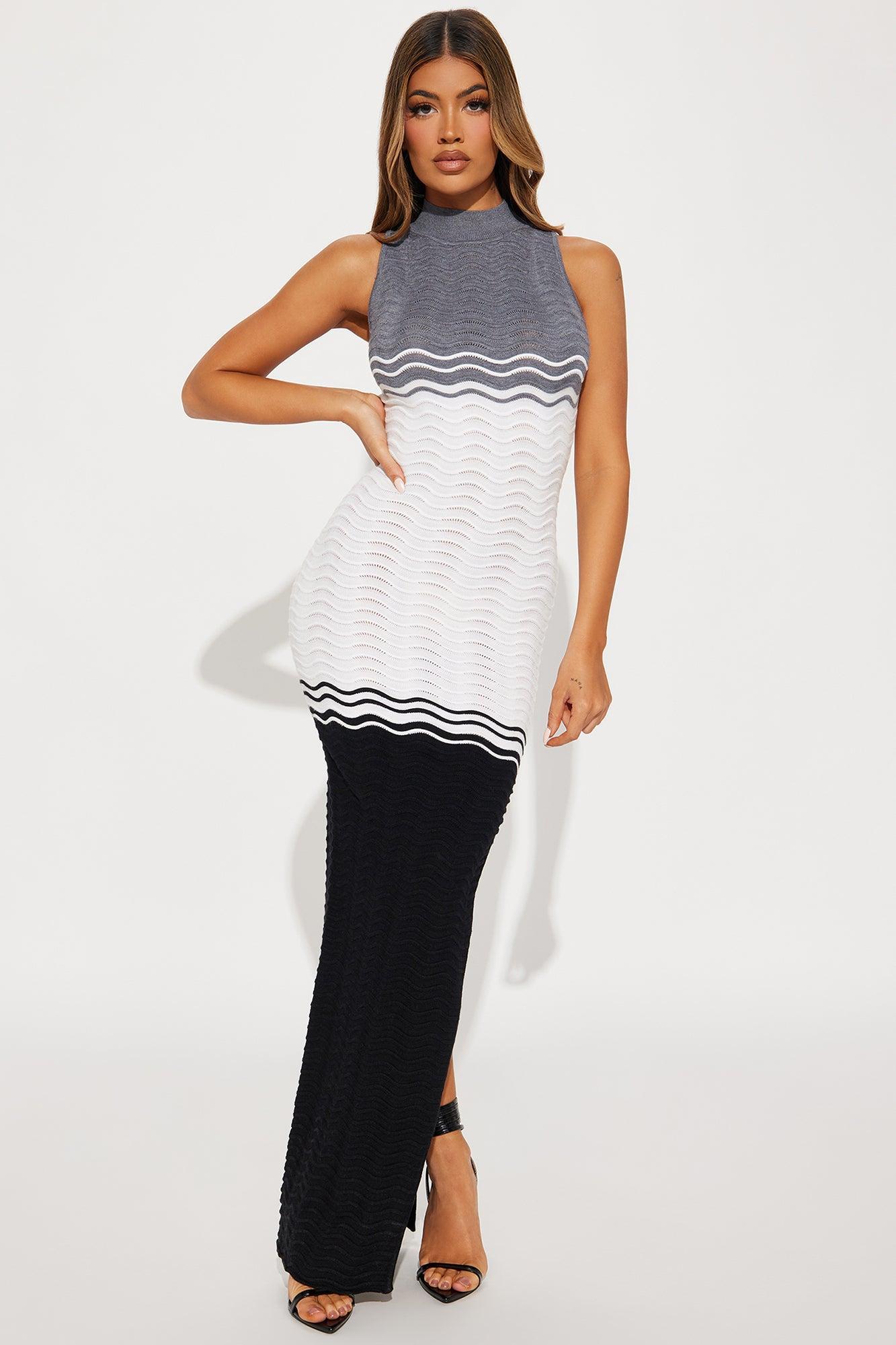 Lyla Sweater Maxi Dress - Black/combo Product Image