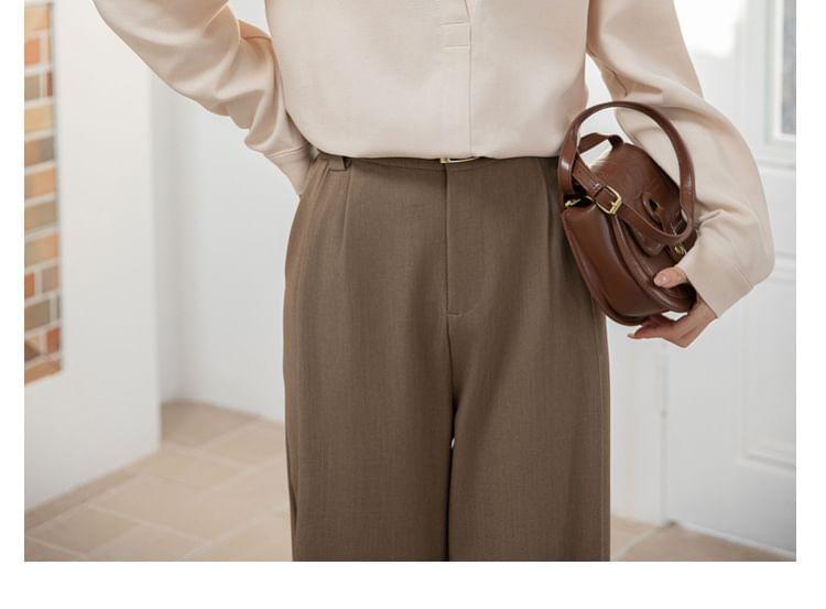 Long Sleeve Mock Neck Two Tone Mock Two Piece Shirt Product Image