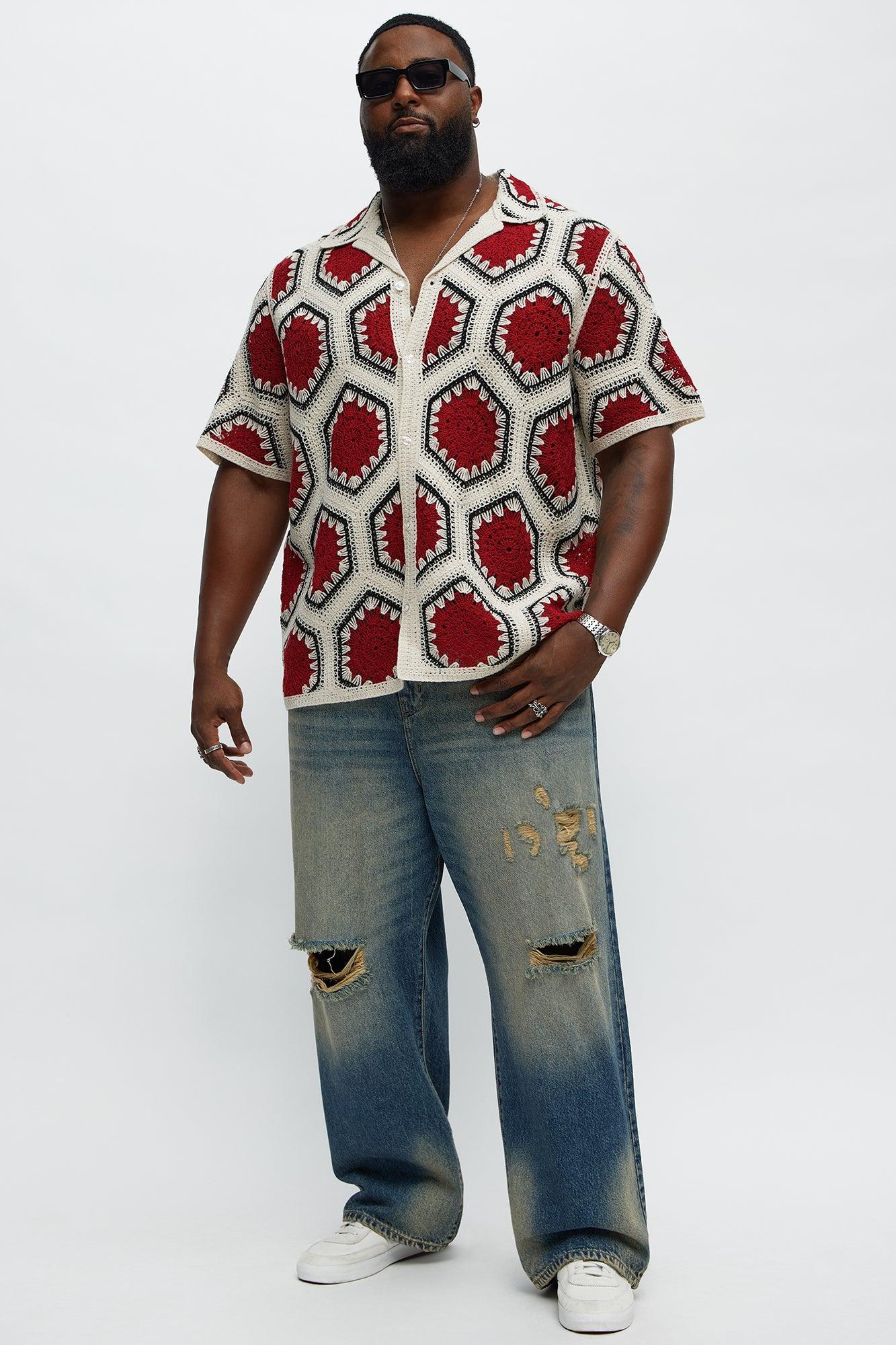 Its Giving Distressed Baggy Jeans - Vintage Blue Wash Product Image