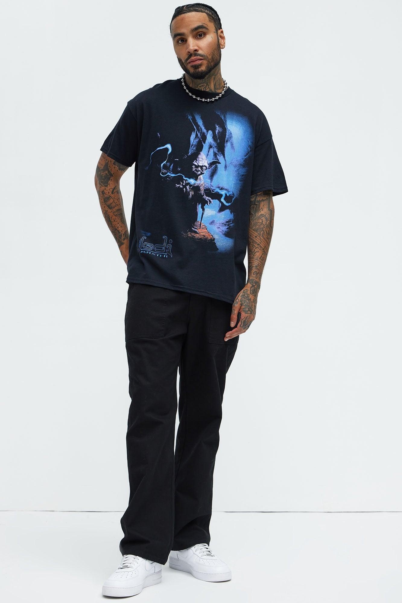 Star Wars Master Yoda Oversized Short Sleeve Tee - Black Product Image