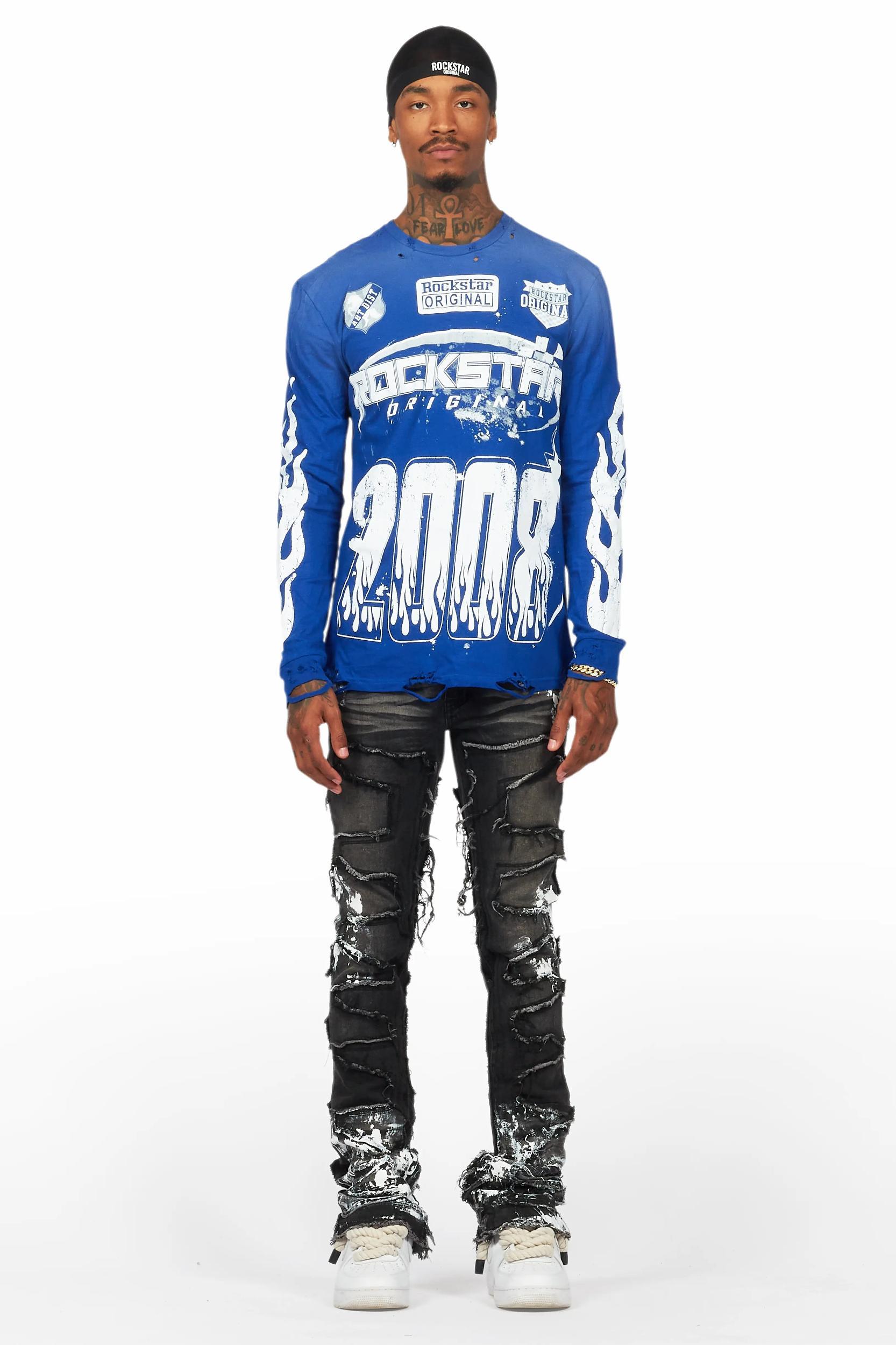 Kodak Grey/White Painter Stacked Flare Fringe Jean Male Product Image
