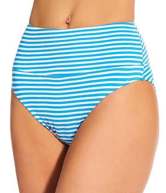 Next by Athena Coronado Stripe Harmony Rib Texture High Waist Swim Bottom Product Image