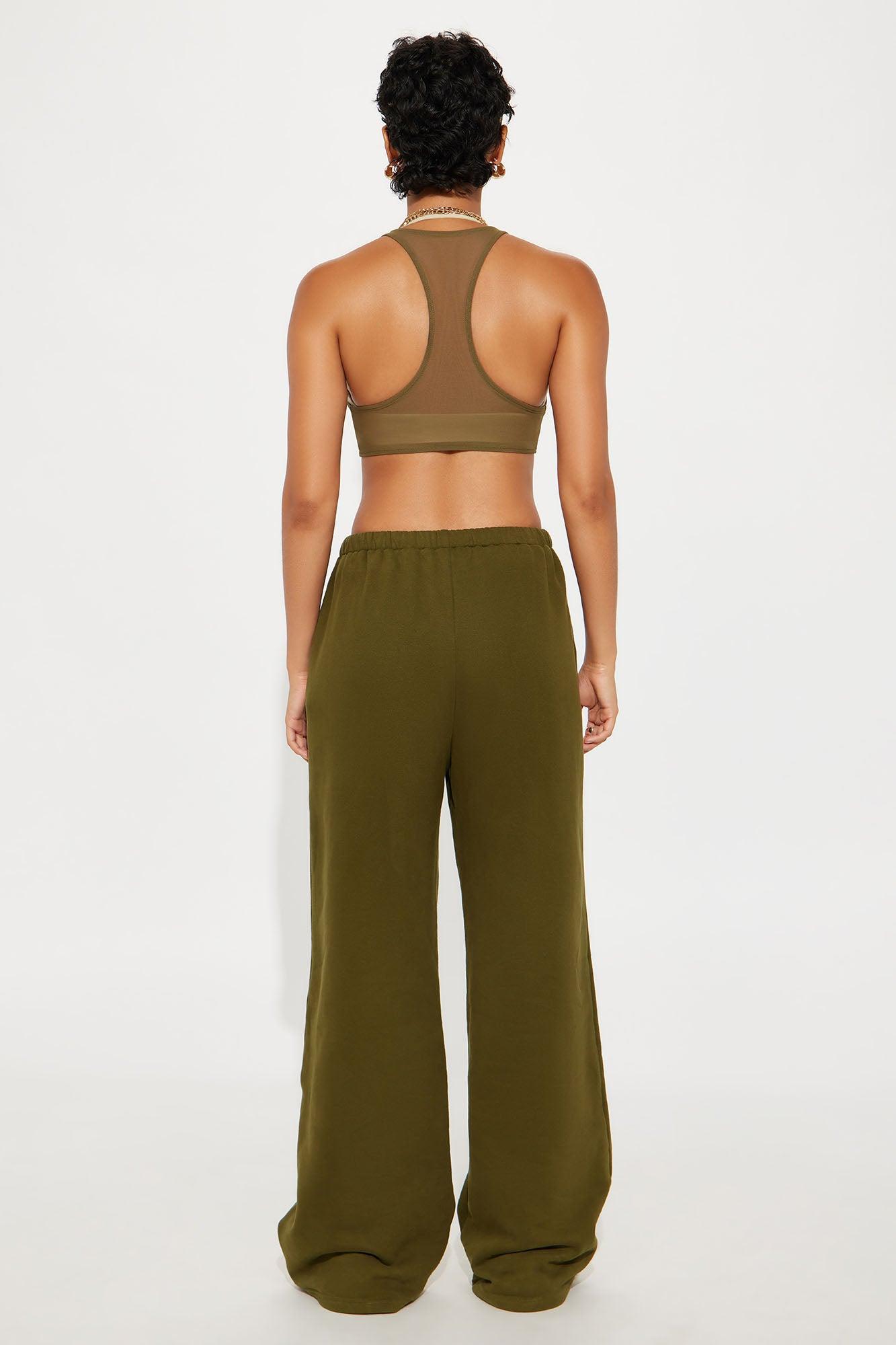 Power Mesh Racerback Bra Top - Military Green Female Product Image
