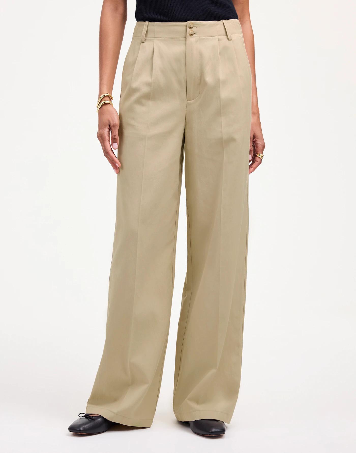 The Harlow Wide-Leg Pant in Drapey Twill Product Image