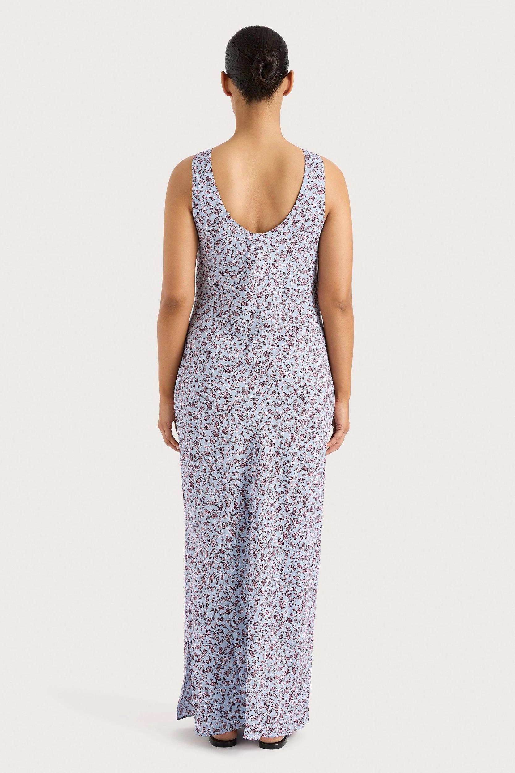 Olivia Maxi Dress Amaryllis Floral Blue Product Image