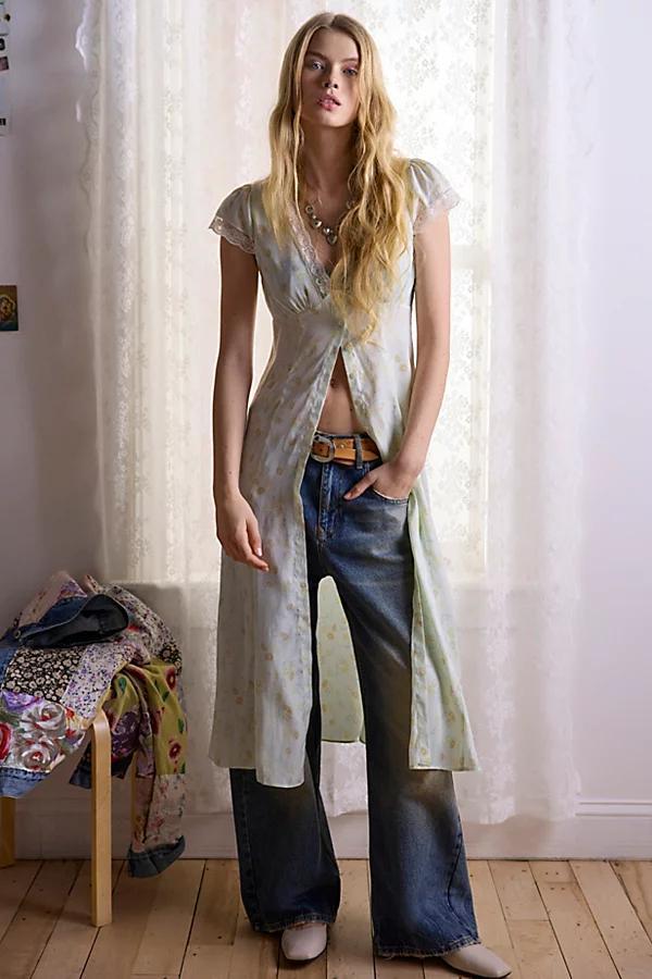 Kimchi Blue Faye Lace Trim Button-Down Midi Dress Womens at Urban Outfitters Product Image