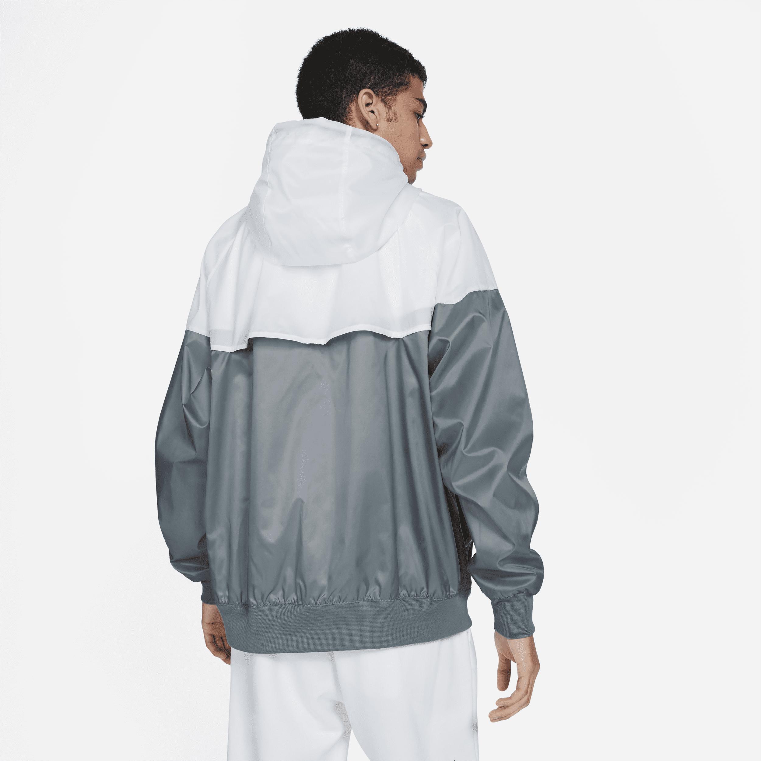 Nike Mens Sportswear Windrunner Woven Hooded Jacket in Smoke Grey/White/Smoke Grey Product Image