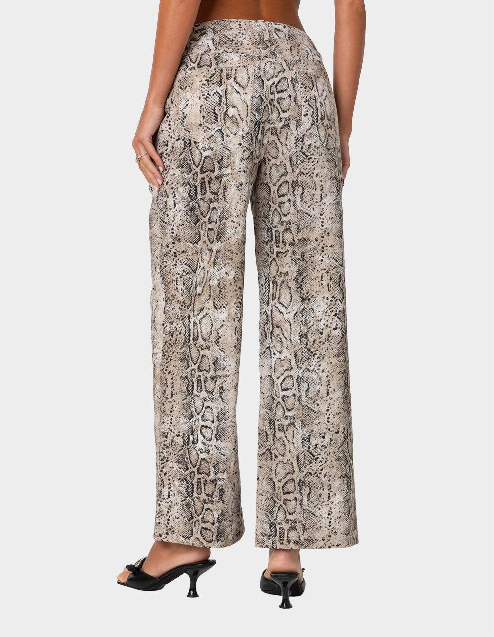 EDIKTED Snakeskin Printed Low Rise Jeans Product Image
