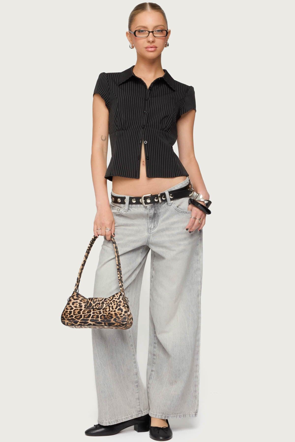 Petite Magda Low Rise Acid Wash Jeans Product Image
