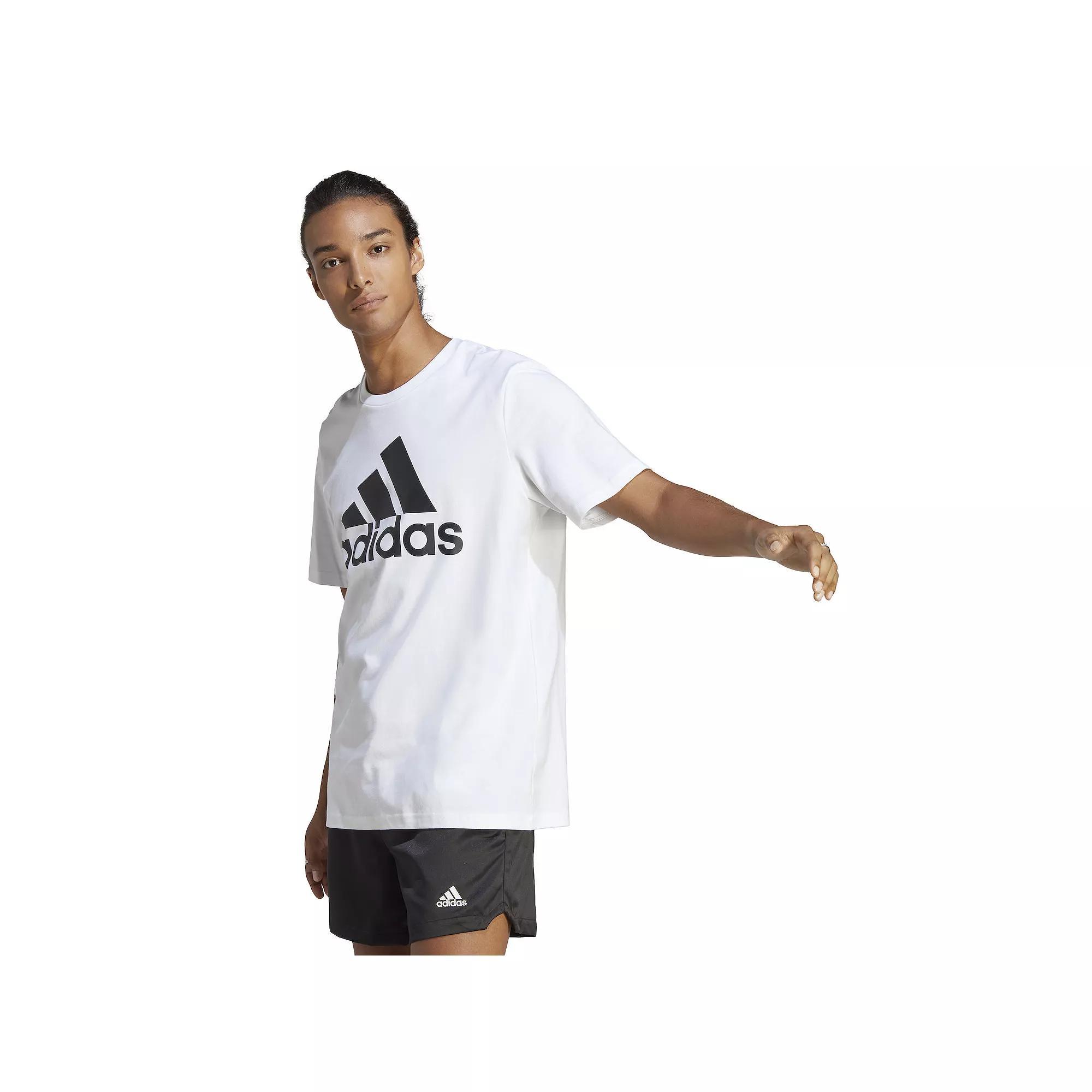 adidas Essentials Single Jersey Big Logo Tee White M Mens Product Image