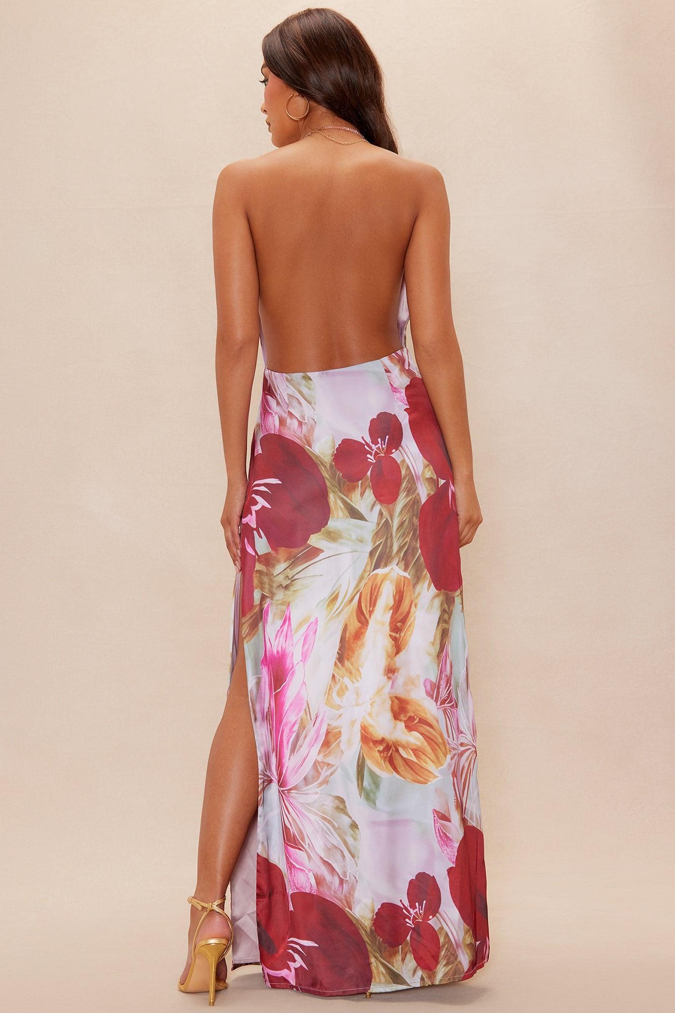 Gabriela Beaded Satin Maxi Dress - Purple/combo Female Product Image