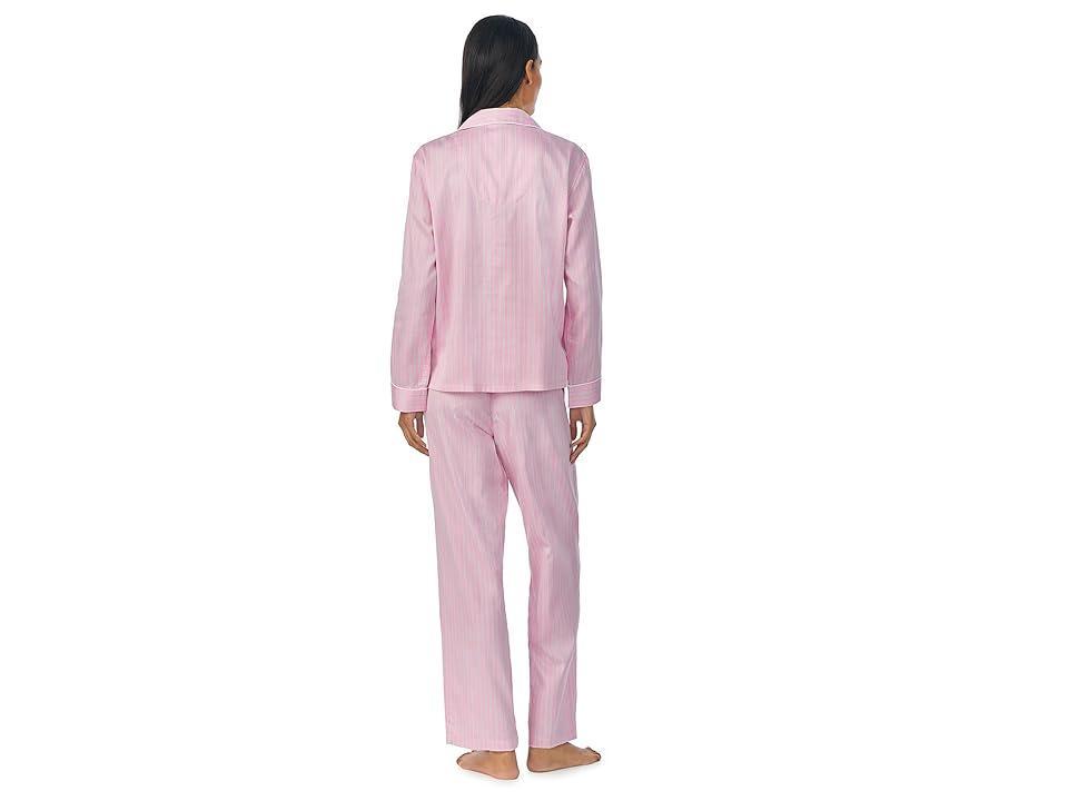 Lauren Ralph Lauren Sateen Notch PJ Set Stripe) Women's Pajama Sets Product Image