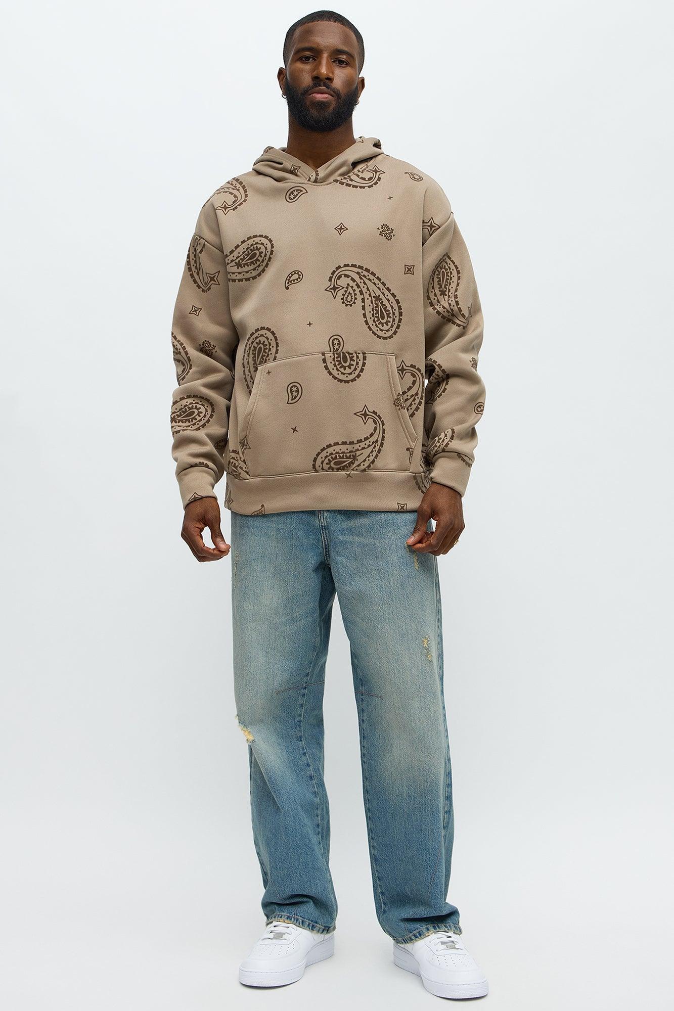 Flock Paisley Hoodie - Taupe Product Image