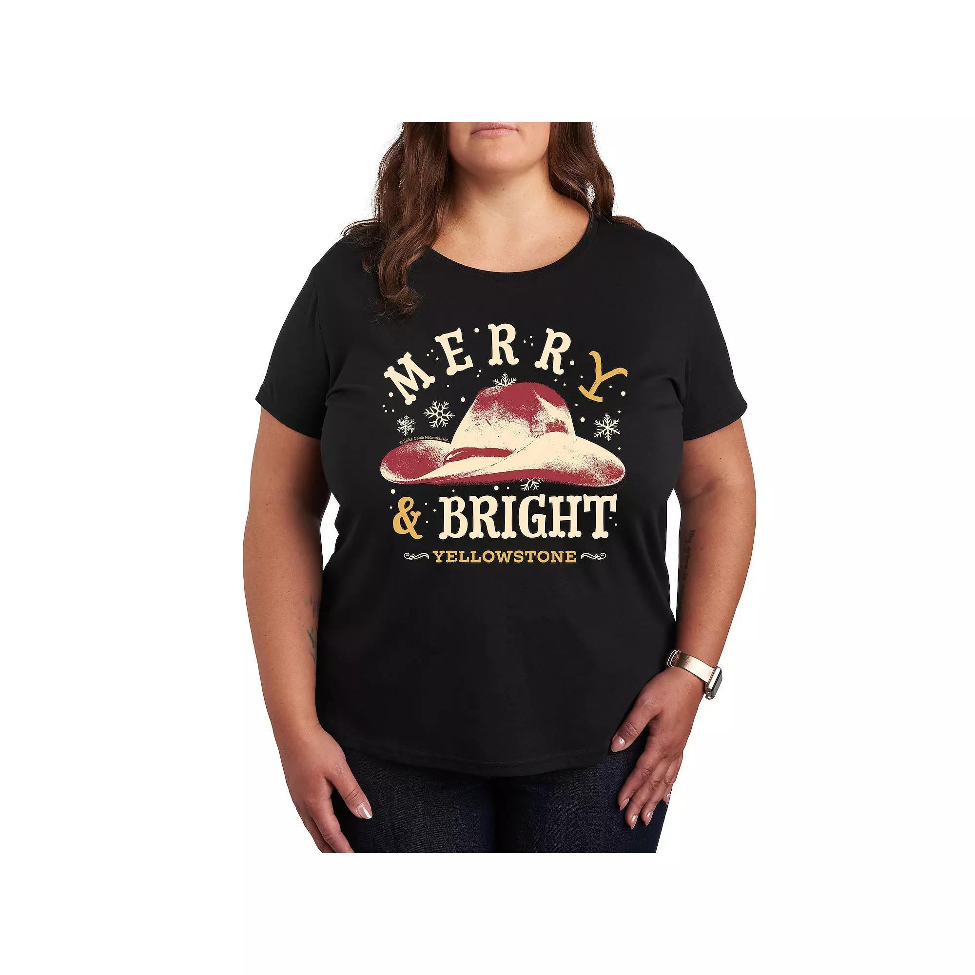 Plus Size Yellowstone Merry & Bright Graphic Tee, Womens Product Image