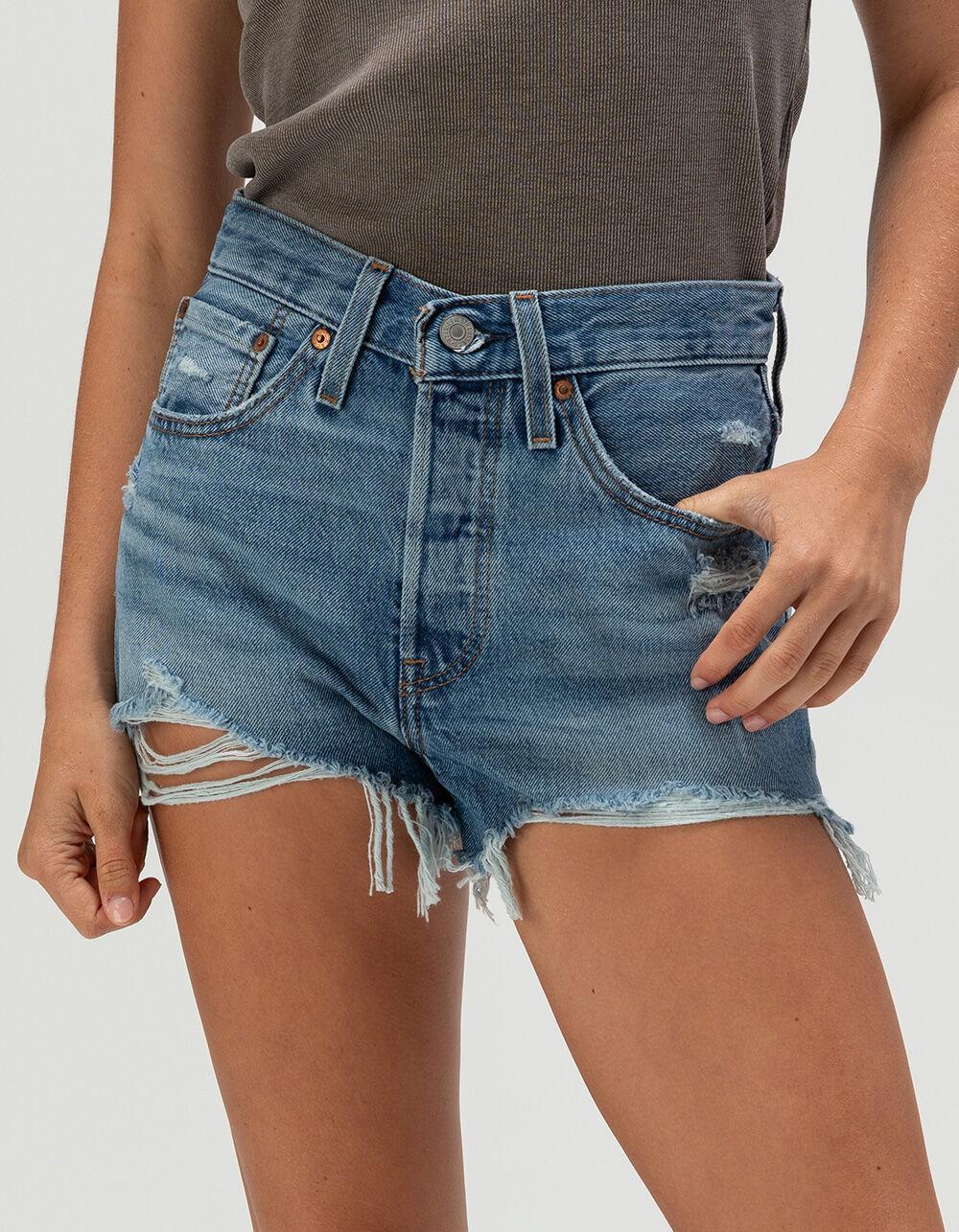 LEVI'S 501 Original Womens Denim Shorts - Blow Big Horns - MED BLAST Product Image