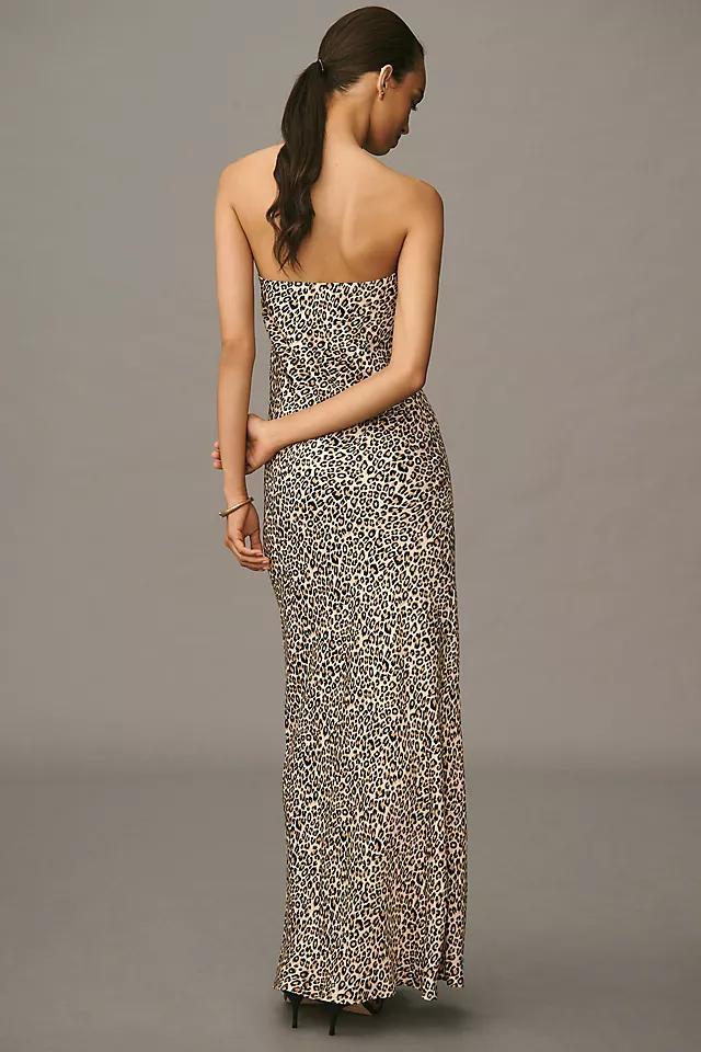 The Fleur Strapless Satin Maxi Slip Dress Product Image