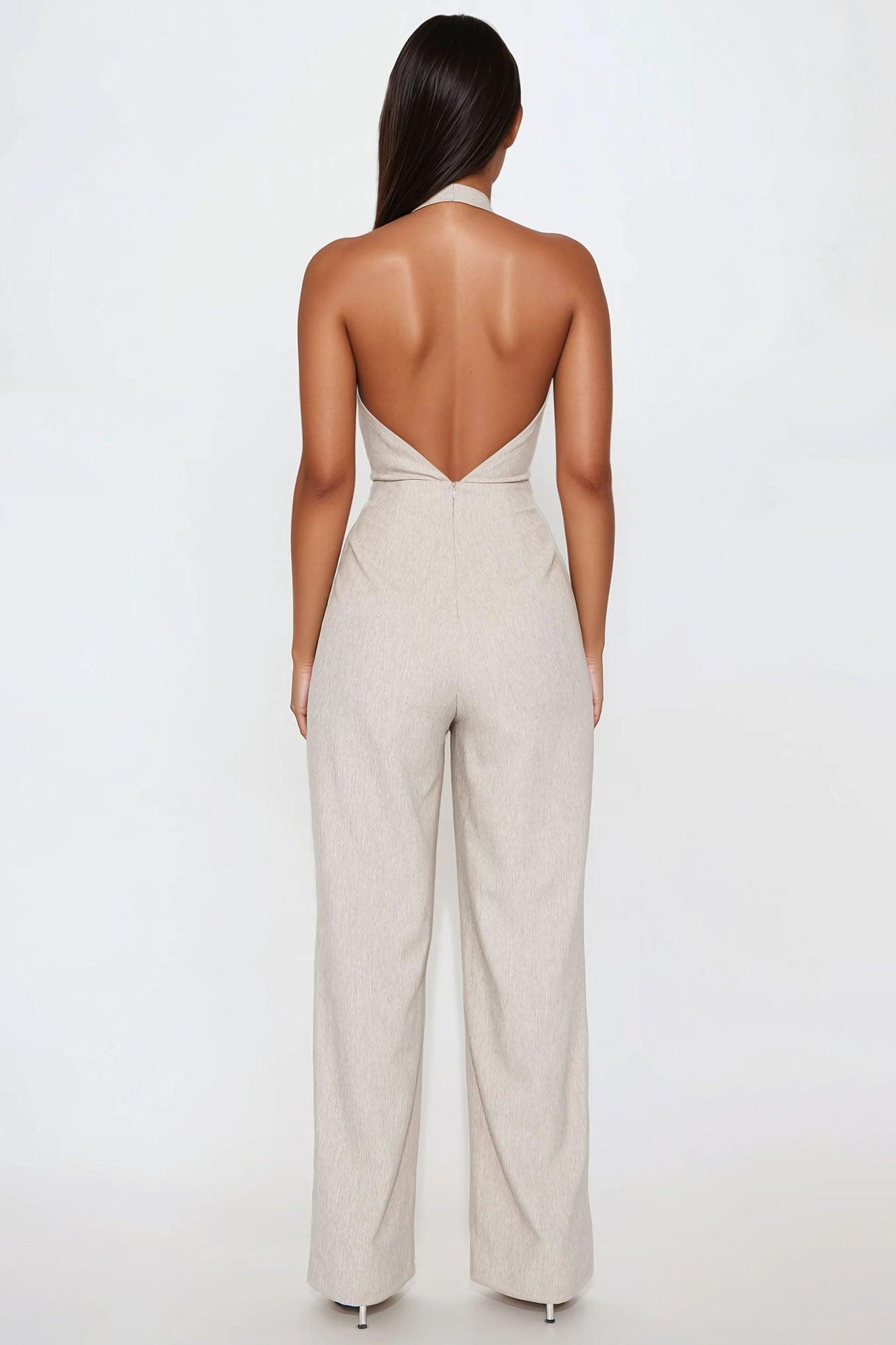 Making Moves Linen Jumpsuit - Oatmeal Product Image
