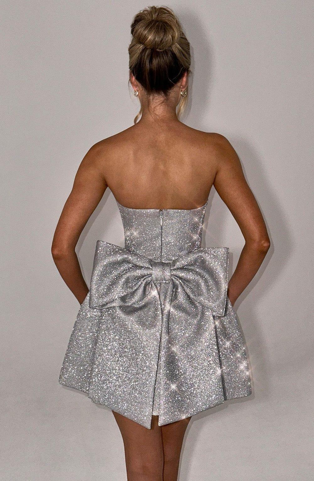 Alice Mini Dress - Silver Sparkle Product Image