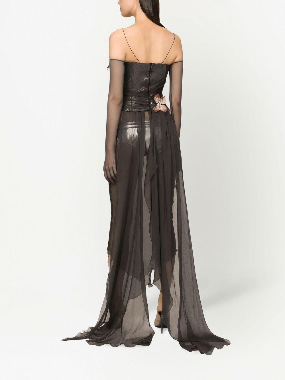 KIM DOLCE&GABBANA butterfly-print chiffon maxi dress Product Image