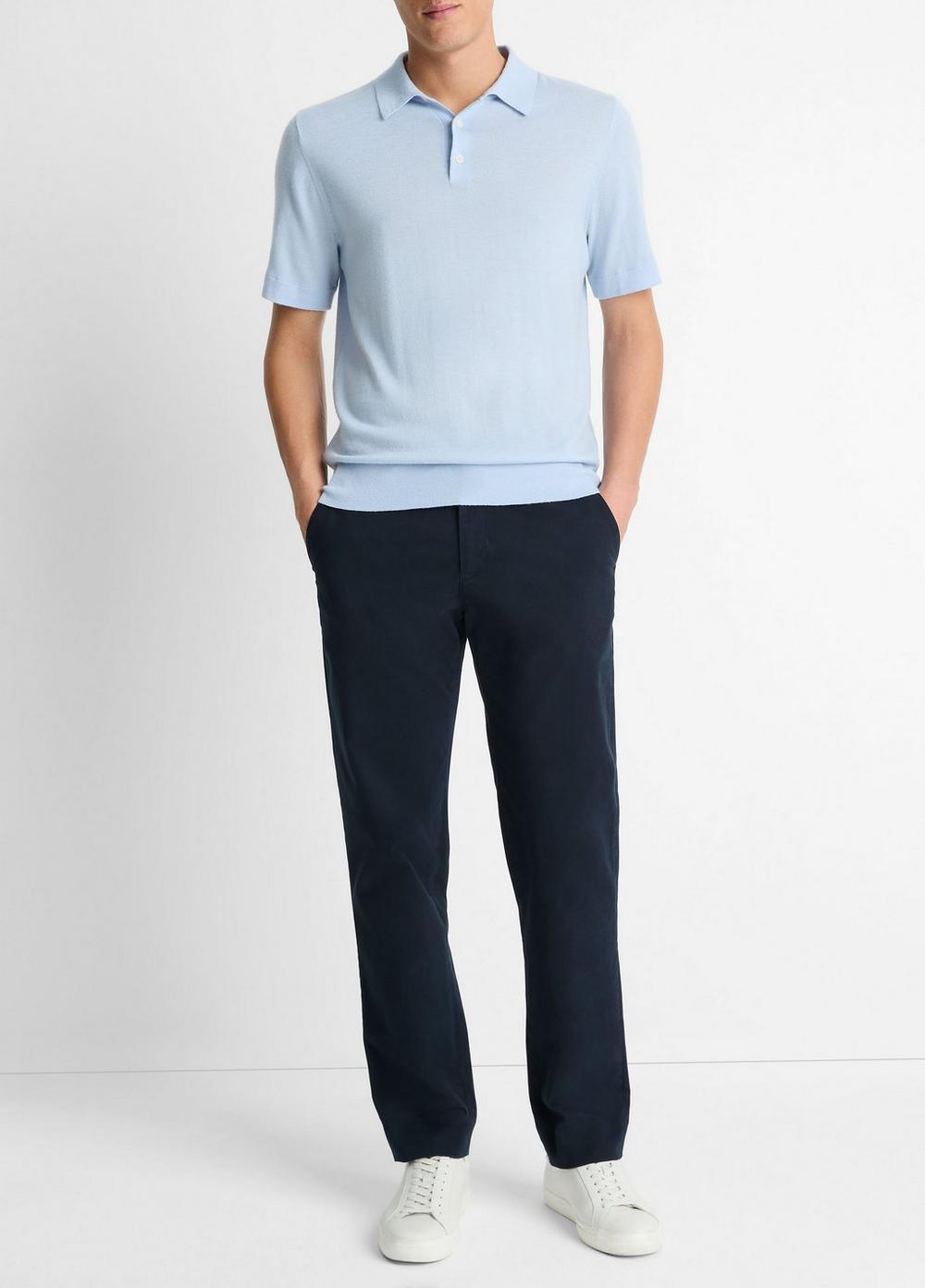 Mens Featherweight Merino Wool-Cashmere Polo Sweater, Playa Blue, Size XXL Vince Product Image