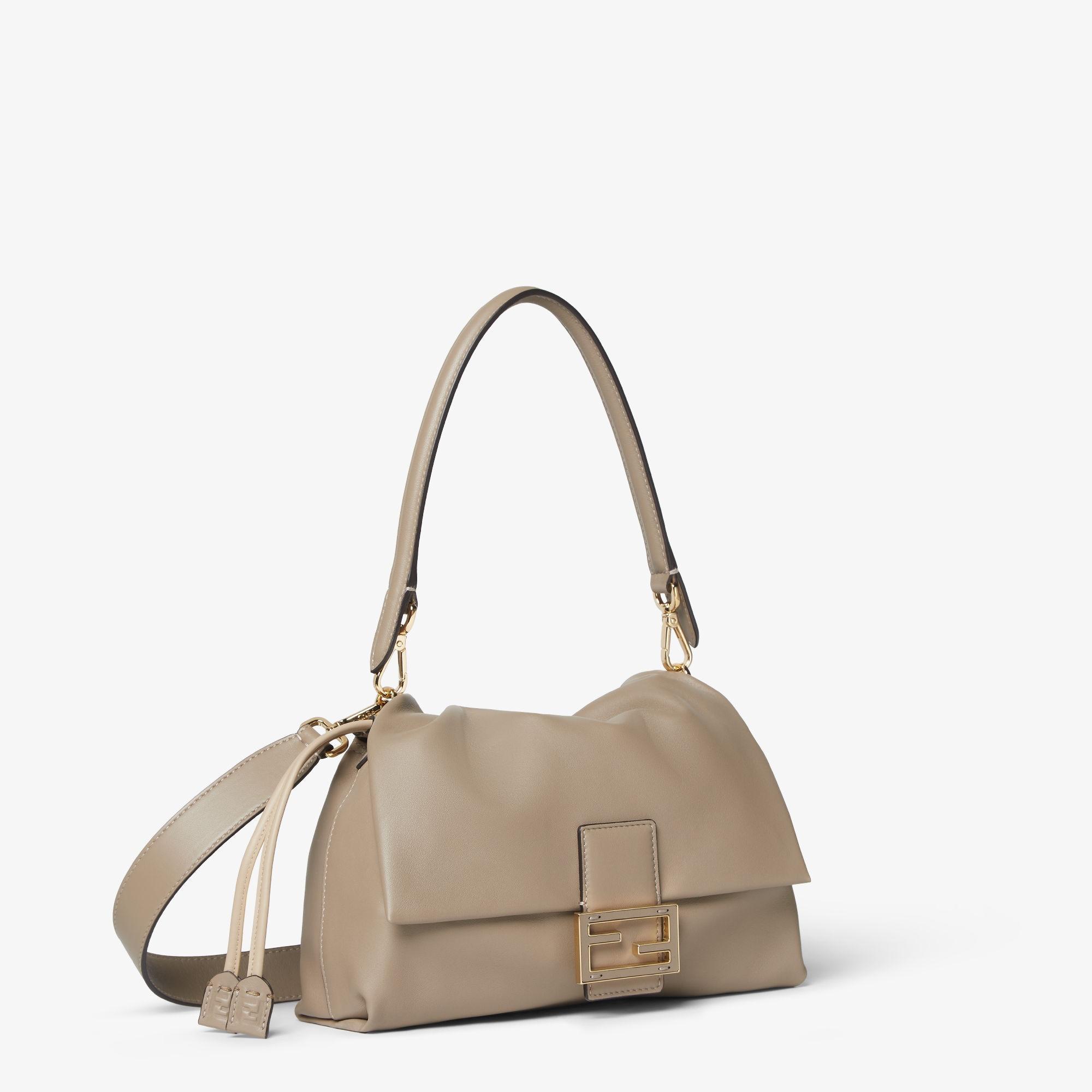 Mamma Baguette MediumDove gray nappa leather bag Product Image
