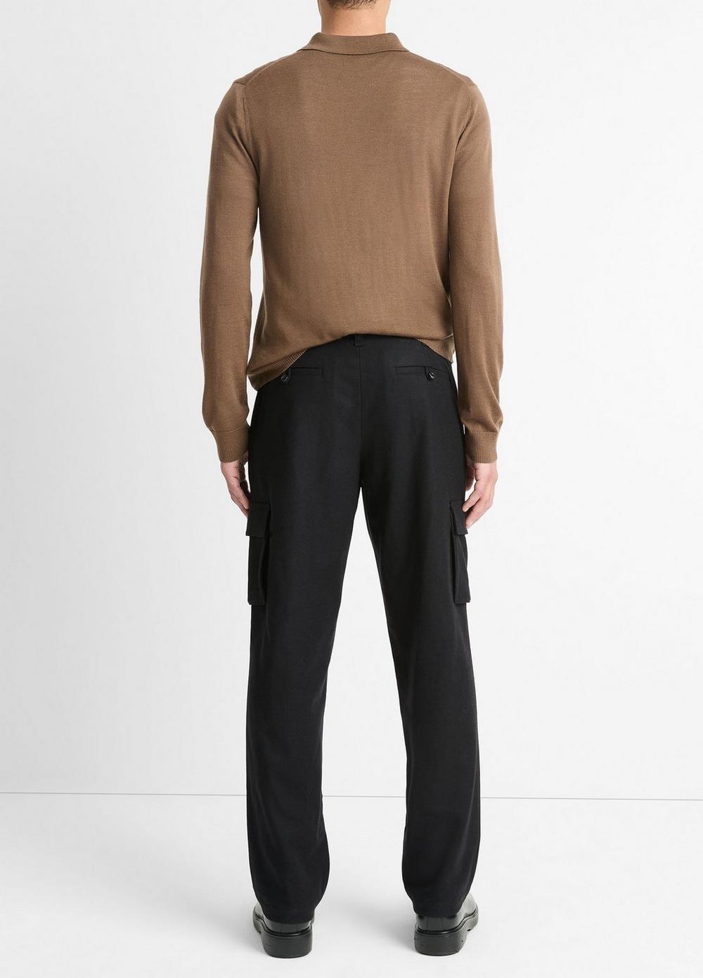 Mens Italian Wool-Blend Flannel Cargo Pant, Carbon, Size 36 Vince Product Image