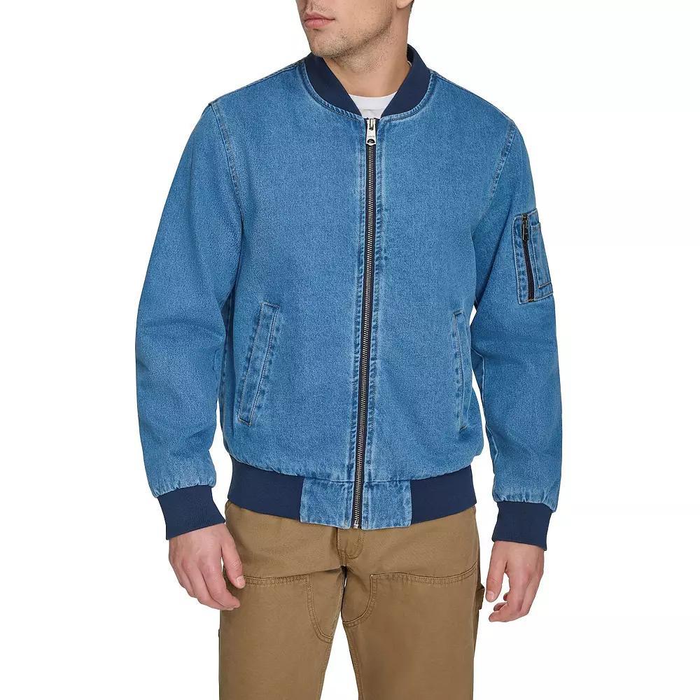 Men's Levi's® Denim Bomber Jacket, Size: Small, Medium Wash Blue Product Image