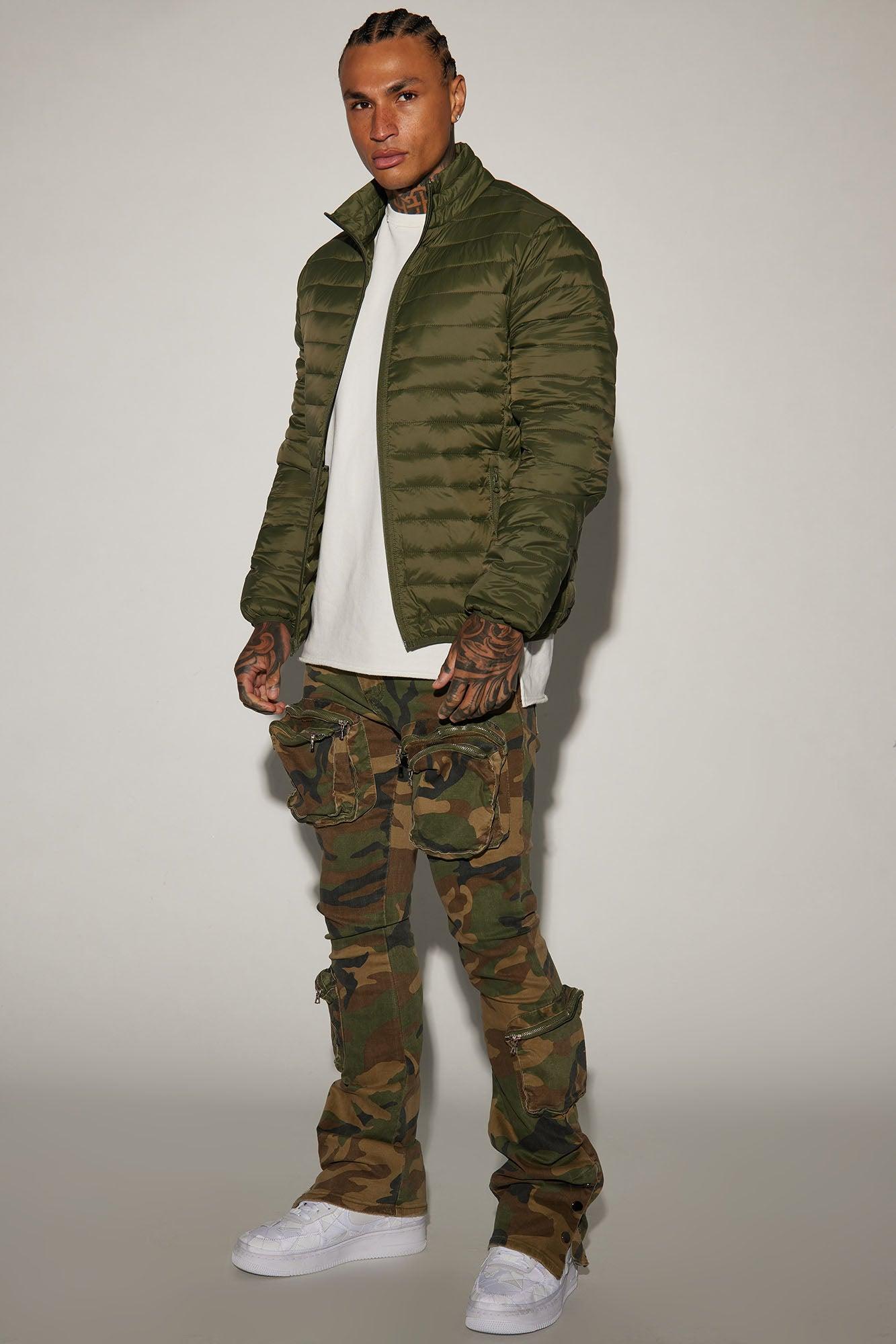 Round Up Stacked Skinny Flare Pants - Camouflage Product Image