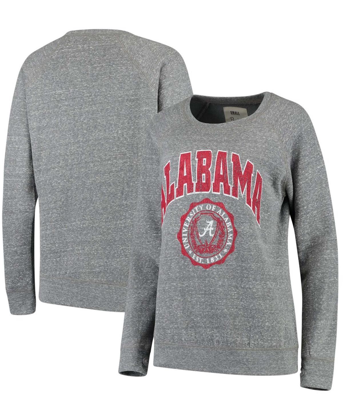 Women's Pressbox Heathered Gray Alabama Crimson Tide Edith Vintage Knobi Pullover Sweatshirt, Size: Small, Grey Product Image